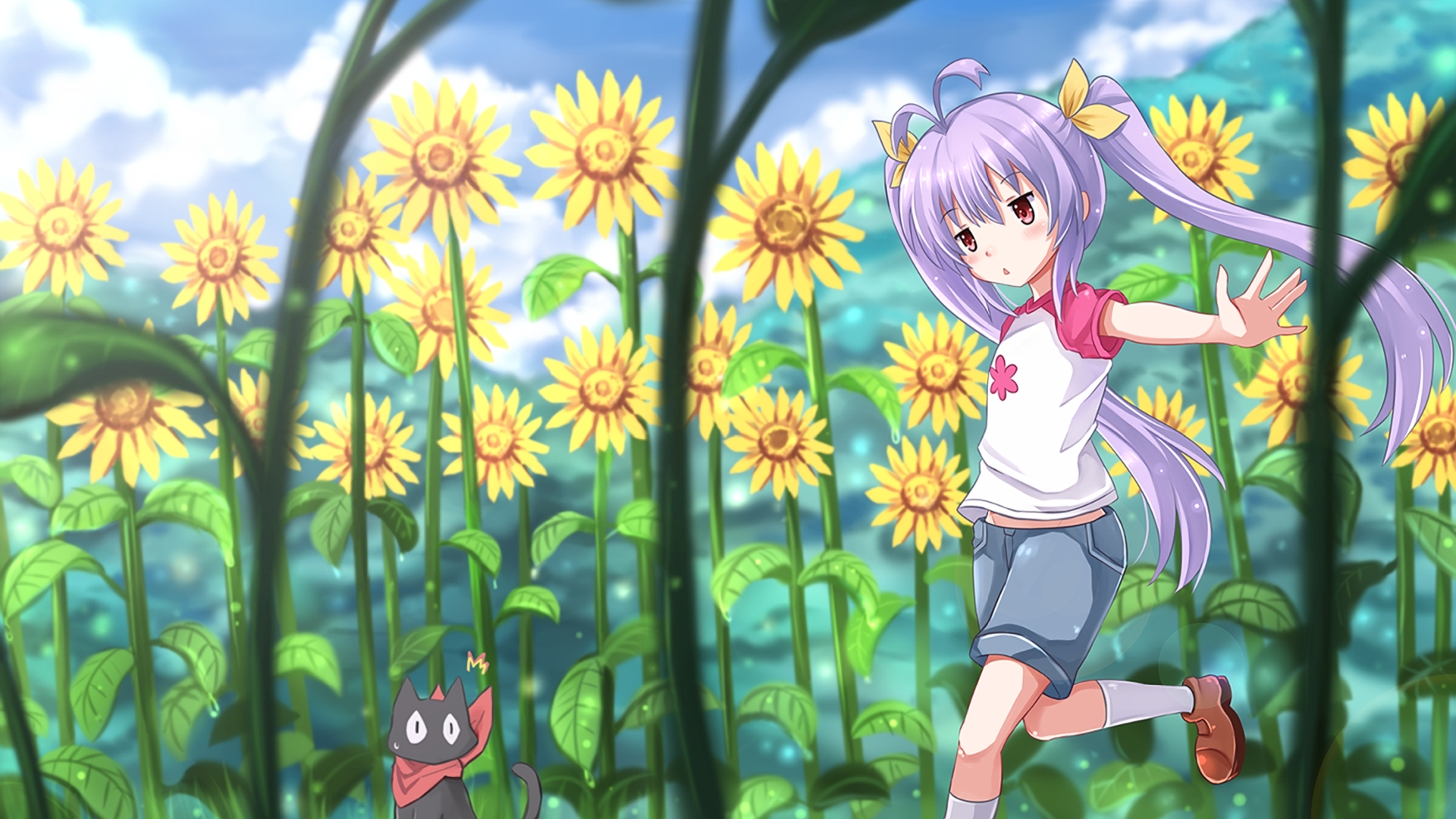 Wallpaper, anime, jungle, Non Non Biyori, Sakamoto, Miyauchi Renge, flower, flora, screenshot, habitat, natural environment, botany 1920x1080