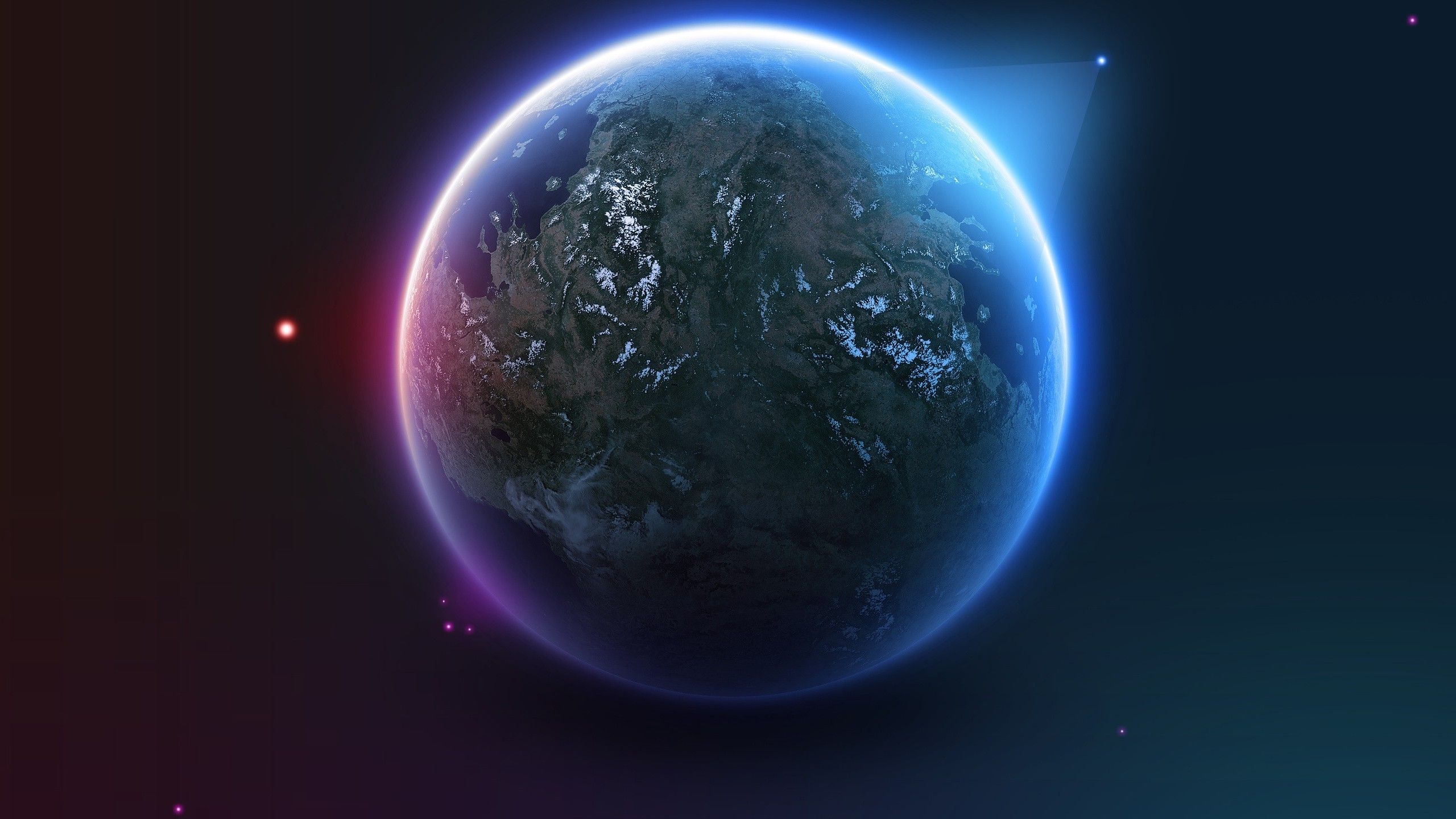 planet, Stars, Satellite, Earth, Artwork, Digital Art, Space Art Wallpaper HD / Desktop and Mobile Background