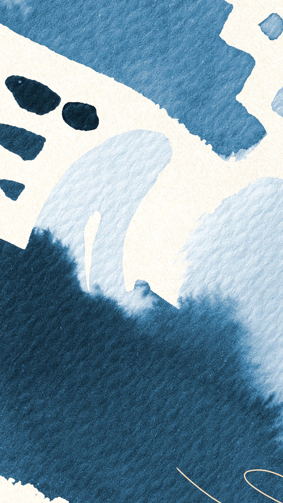 Download premium illustration of Blue watercolor Memphis mobile wallpaper 4K of Wallpaper for Andriod