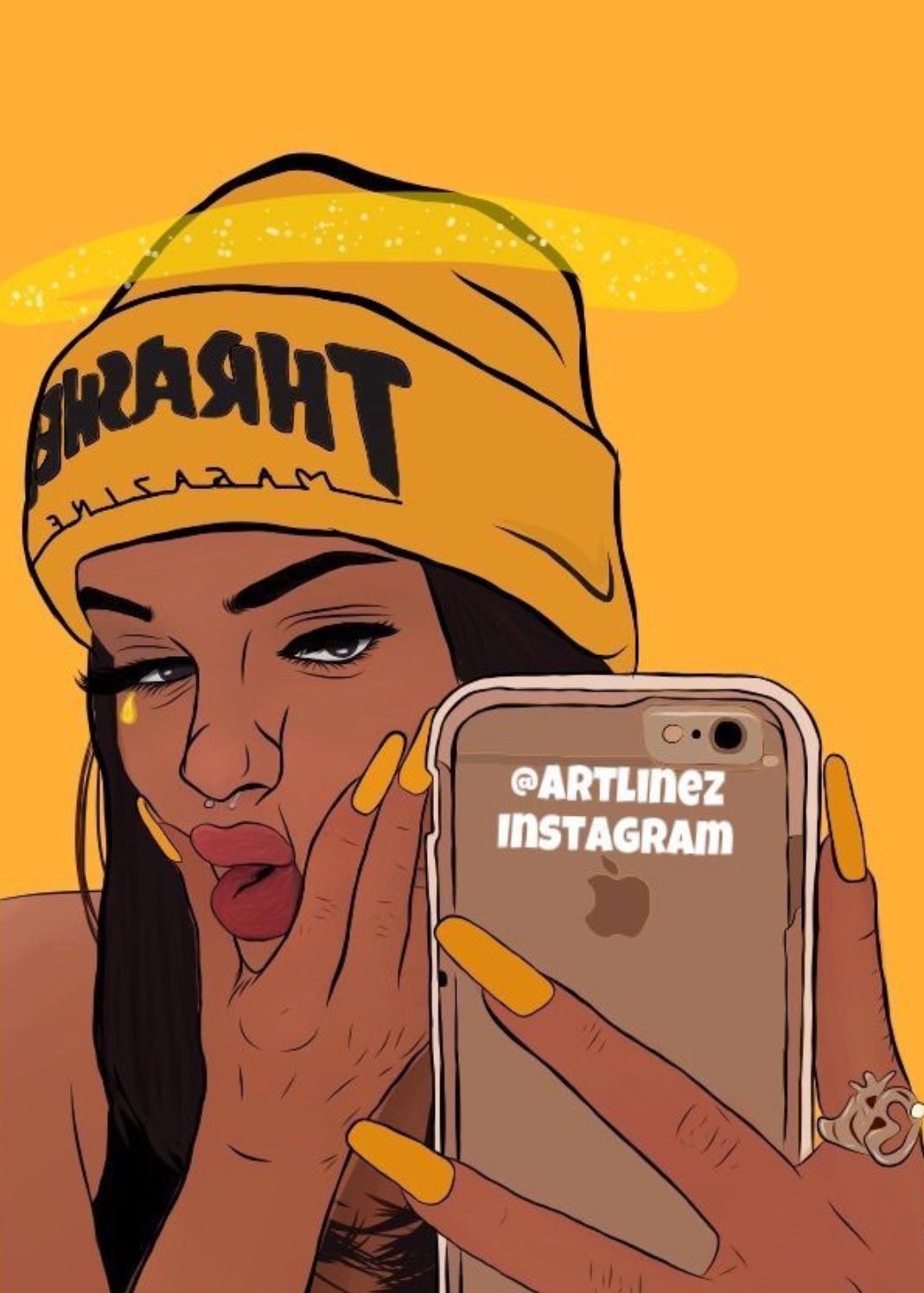 Dope Girl Cartoon Wallpaper