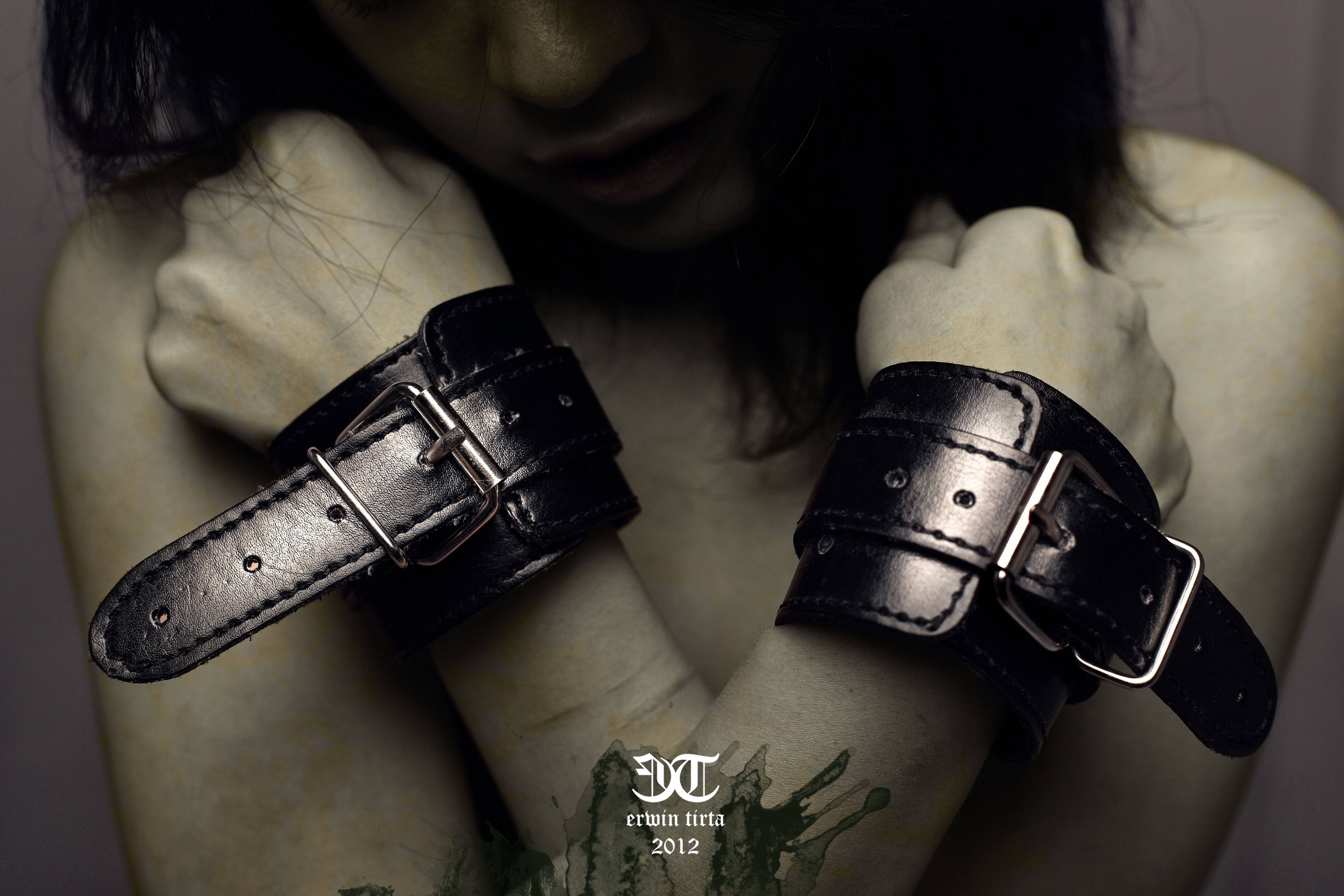 women, artistic, belts, BDSM, cuffs, arms crossed wallpaper
