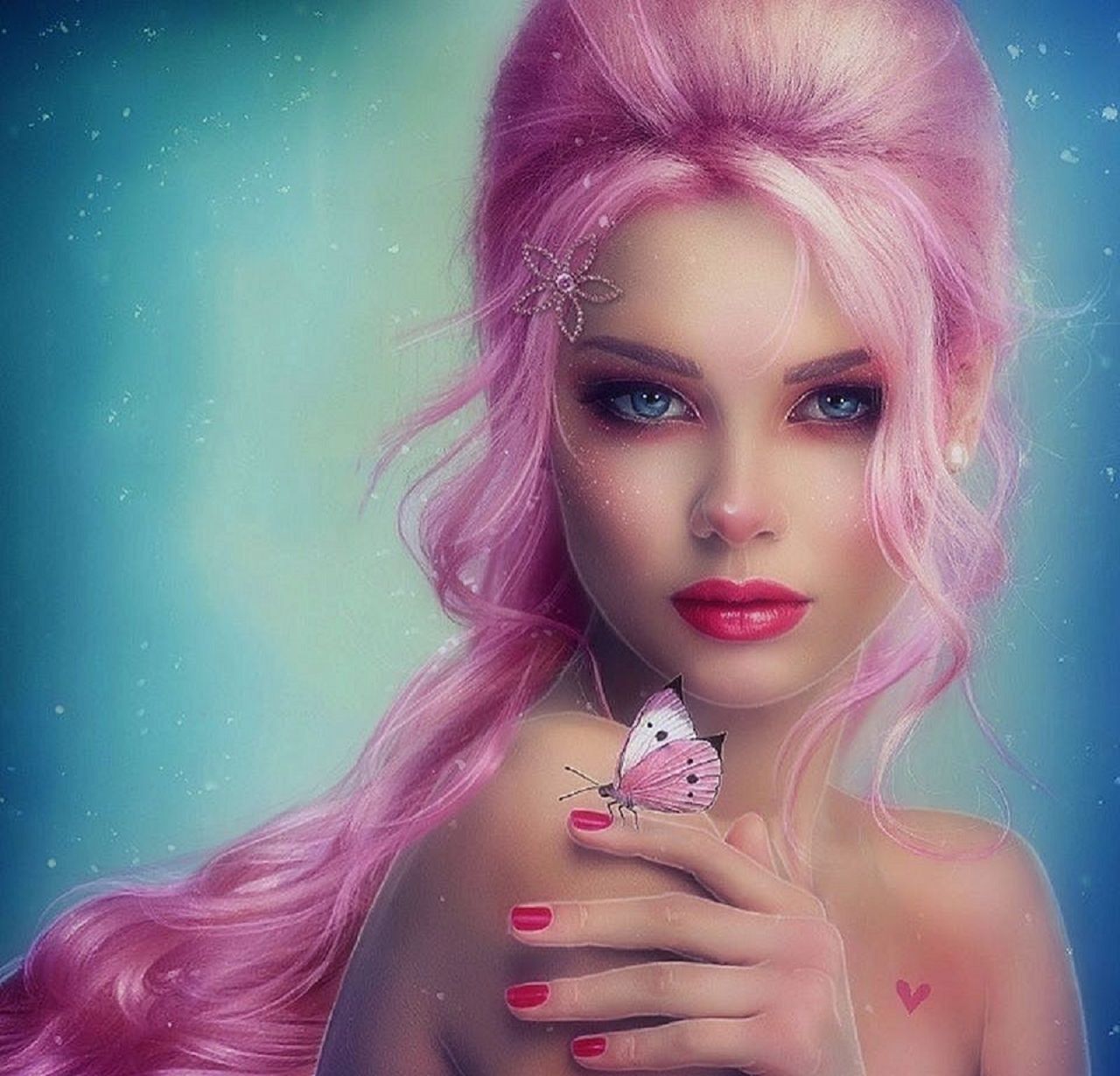 Emotional in Pink Nexus Wallpaper. Fantasy art women, Digital art girl, Art girl