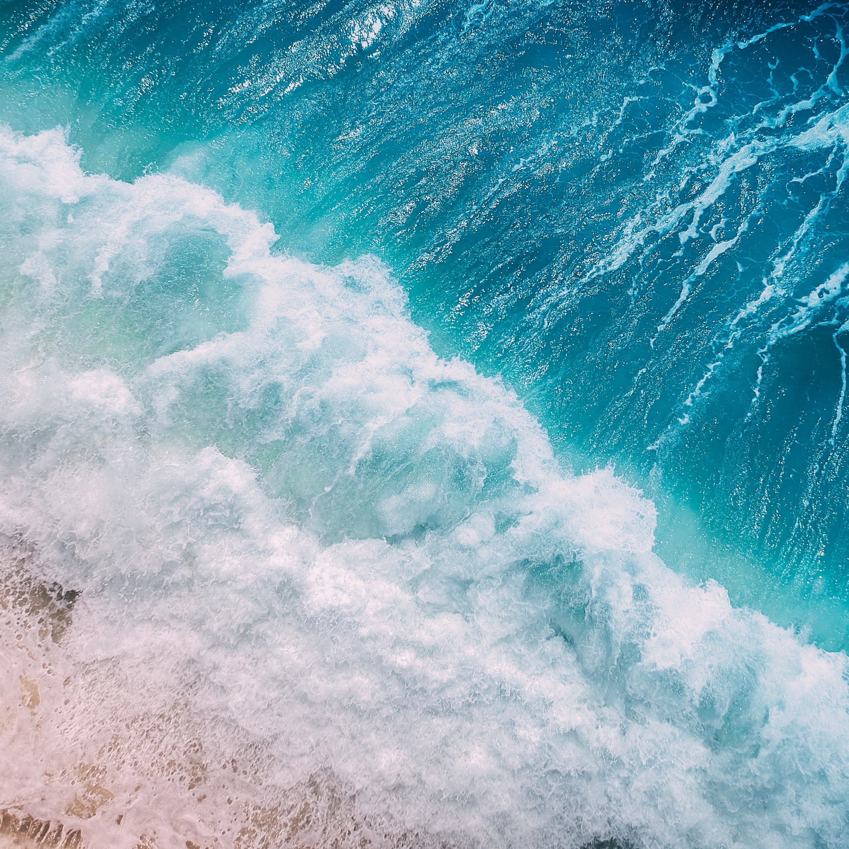 Ocean Waves 4K Wallpaper, Aerial view, Ocean, Water, Drone photo, Nature