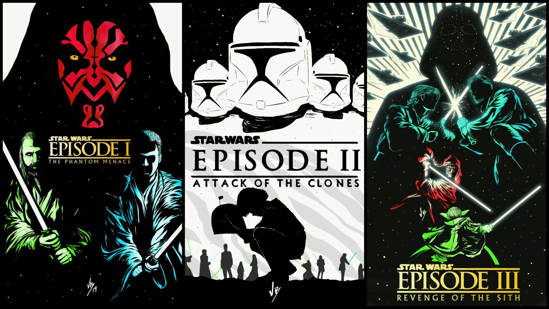 Star Wars Prequel Trilogy Art by Vicbwolf. Star wars characters wallpaper, Star wars illustration, Star wars wallpaper