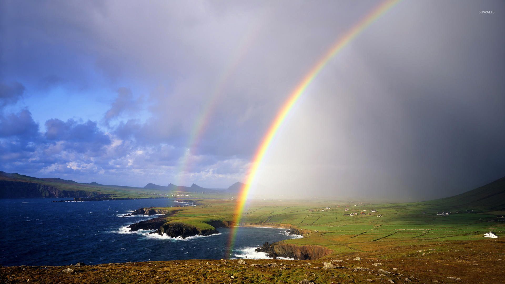 Double rainbow wallpaper wallpaper