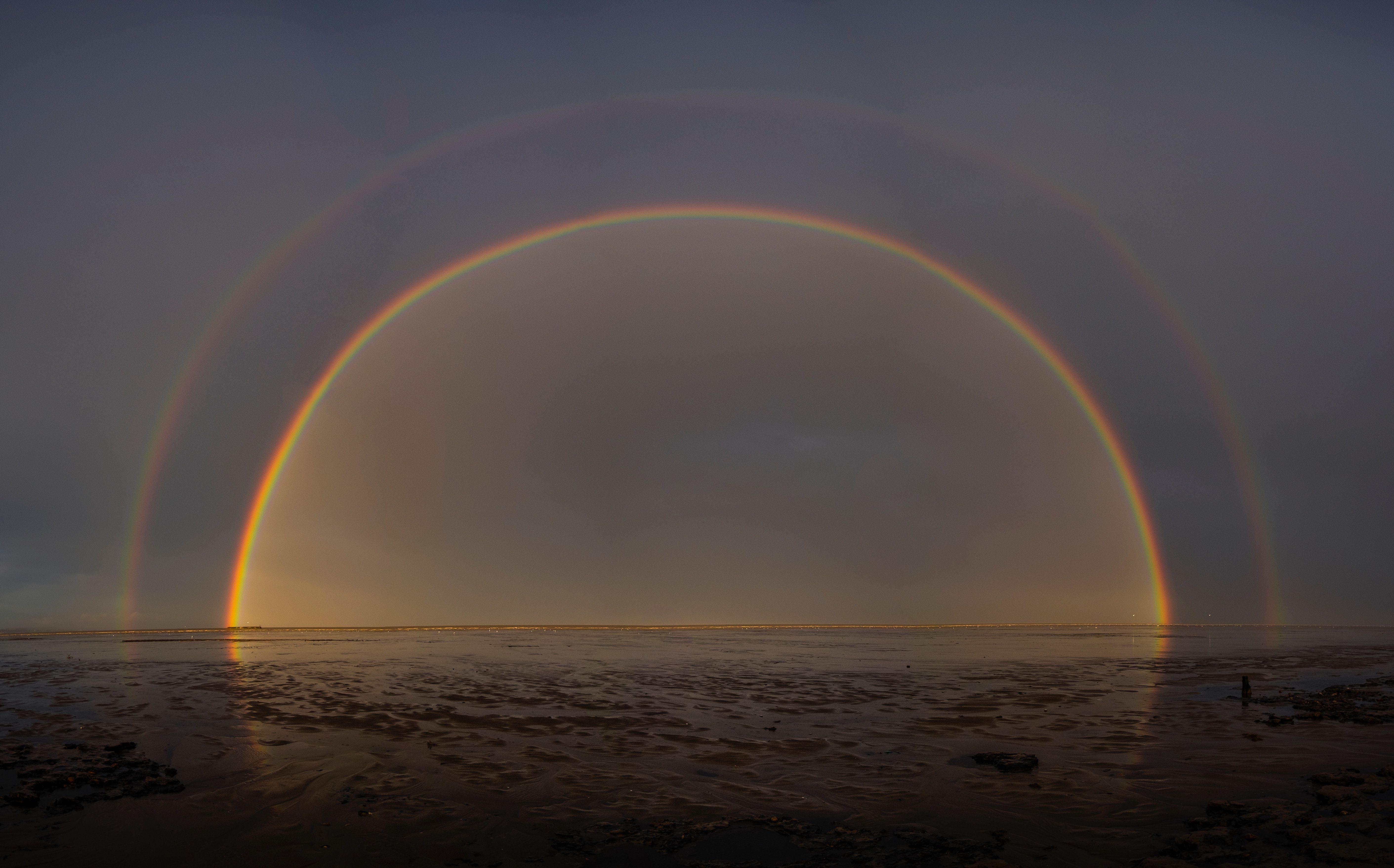 double rainbow HD wallpaper, Background