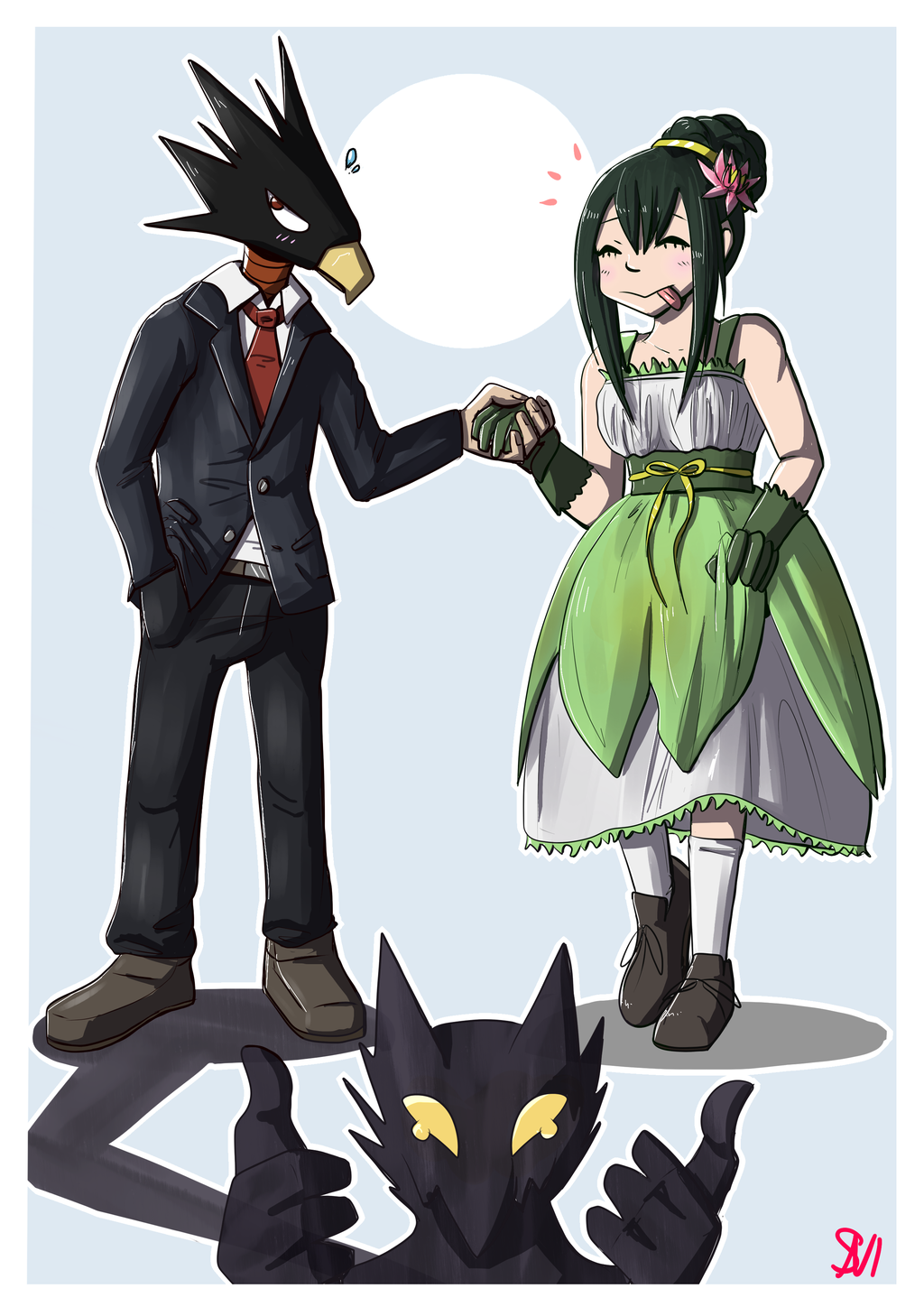 Tsuyu Asui and Tokoyami