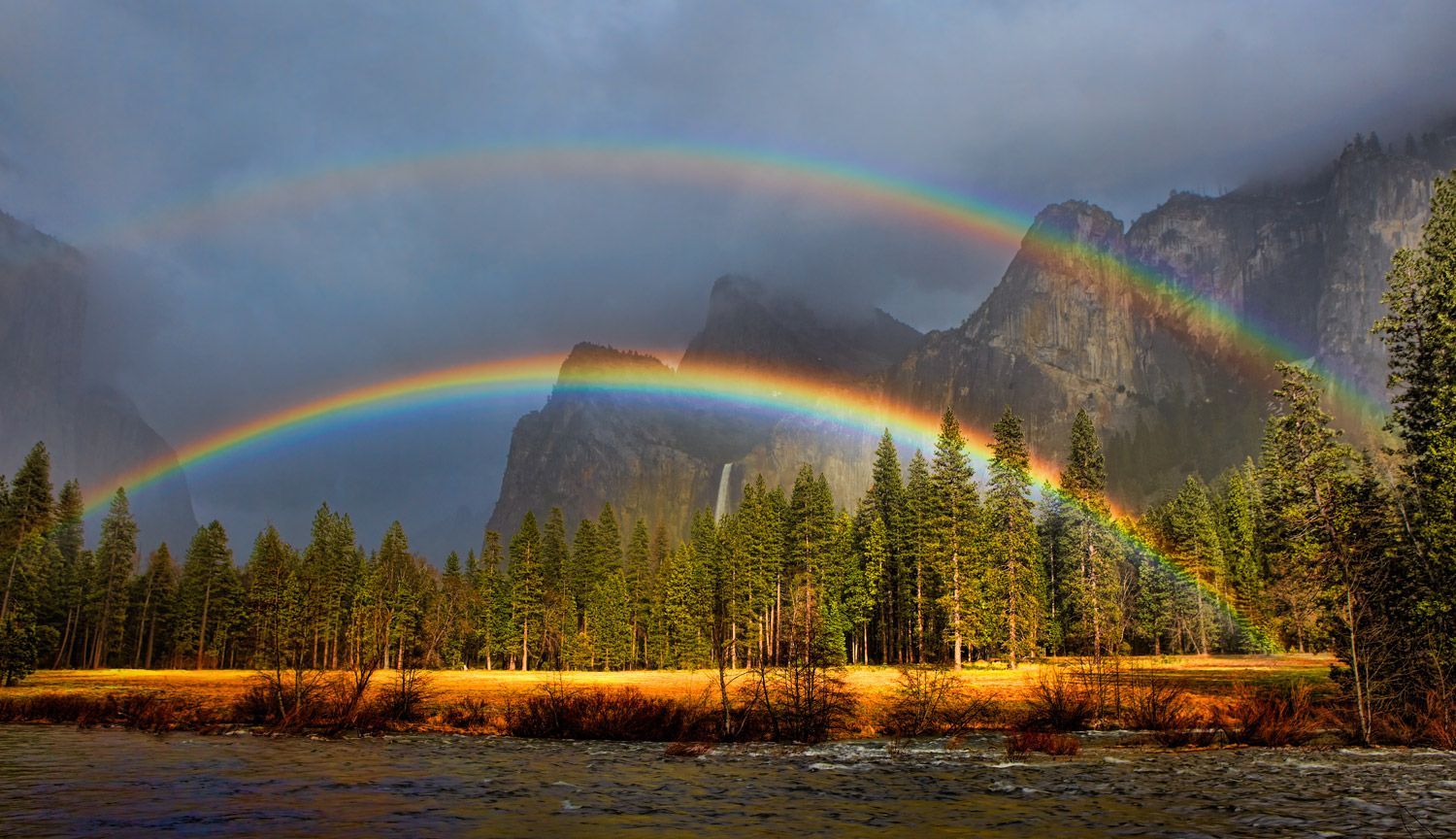 rainbow at yosemite. Nature, Scenery, Beautiful nature