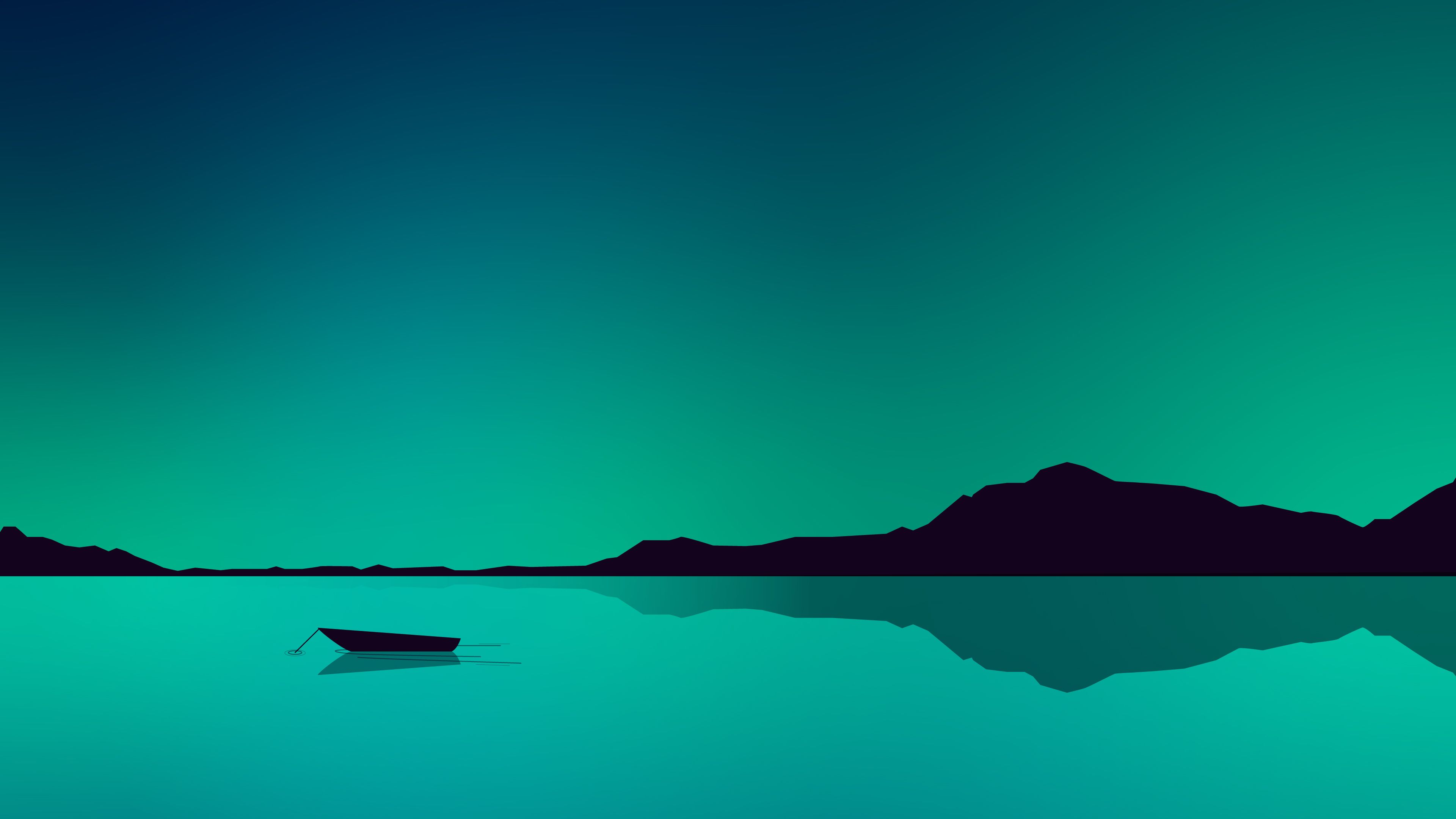 Lake Minimal Green 4k, HD Artist, 4k Wallpaper, Image, Background, Photo and Picture