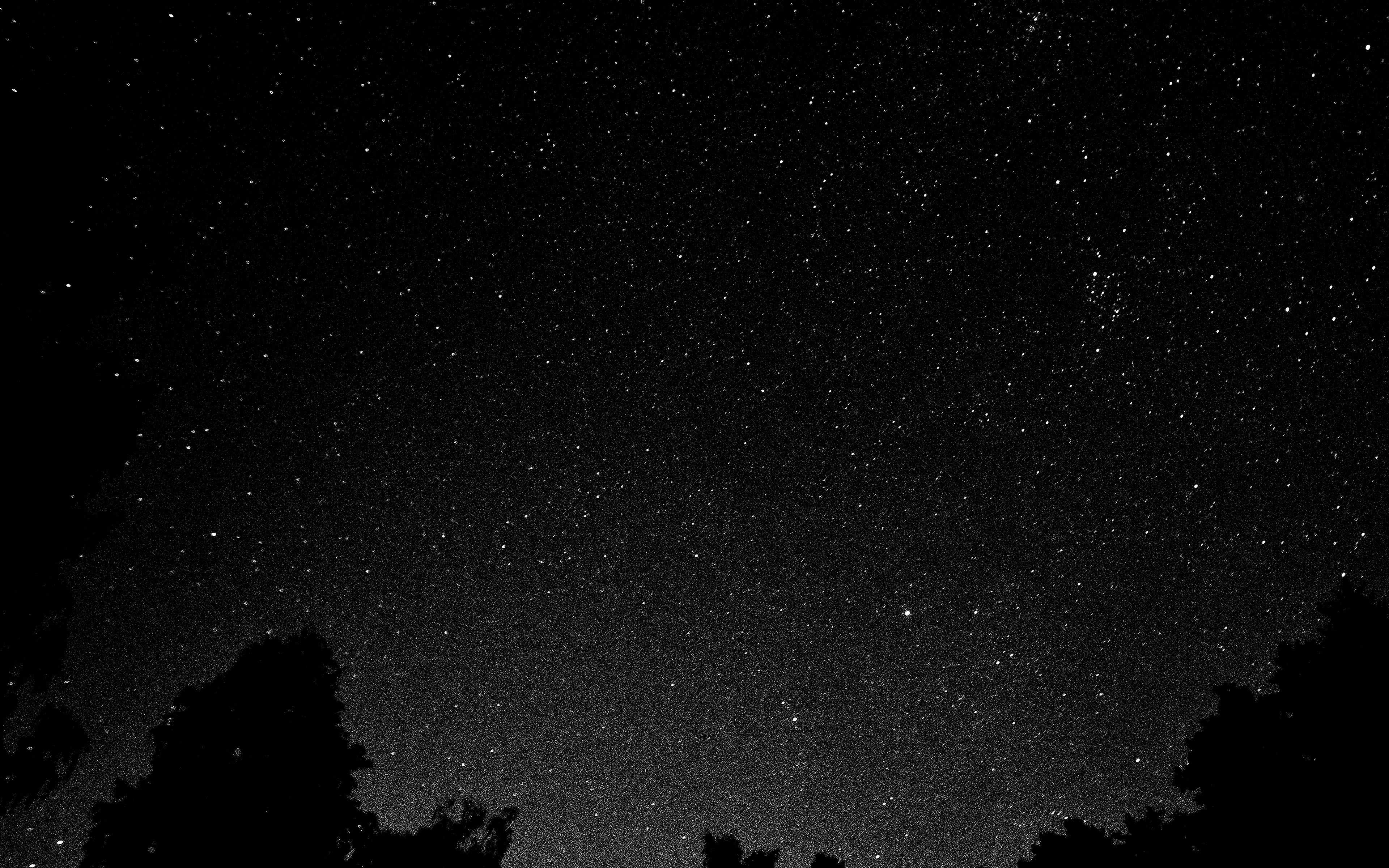 Starry Night Sky Star Galaxy Space White Black