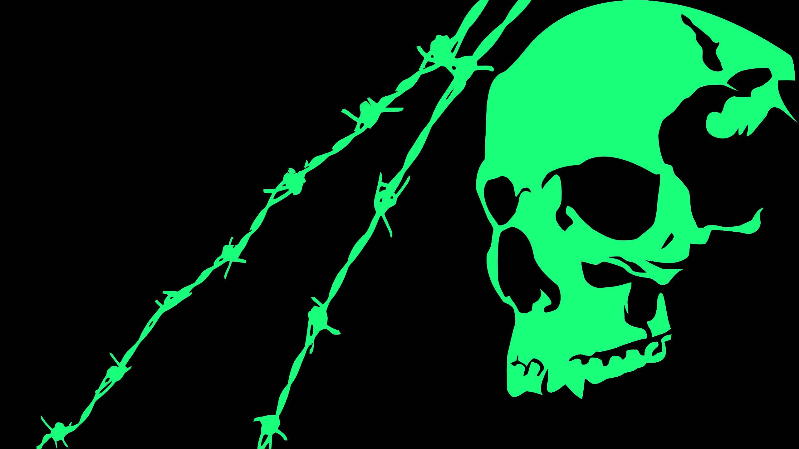 Black Green Skull Minimalist Laptop Full HD 1080P HD 4k Wallpaper, Image, Background, Photo and Picture