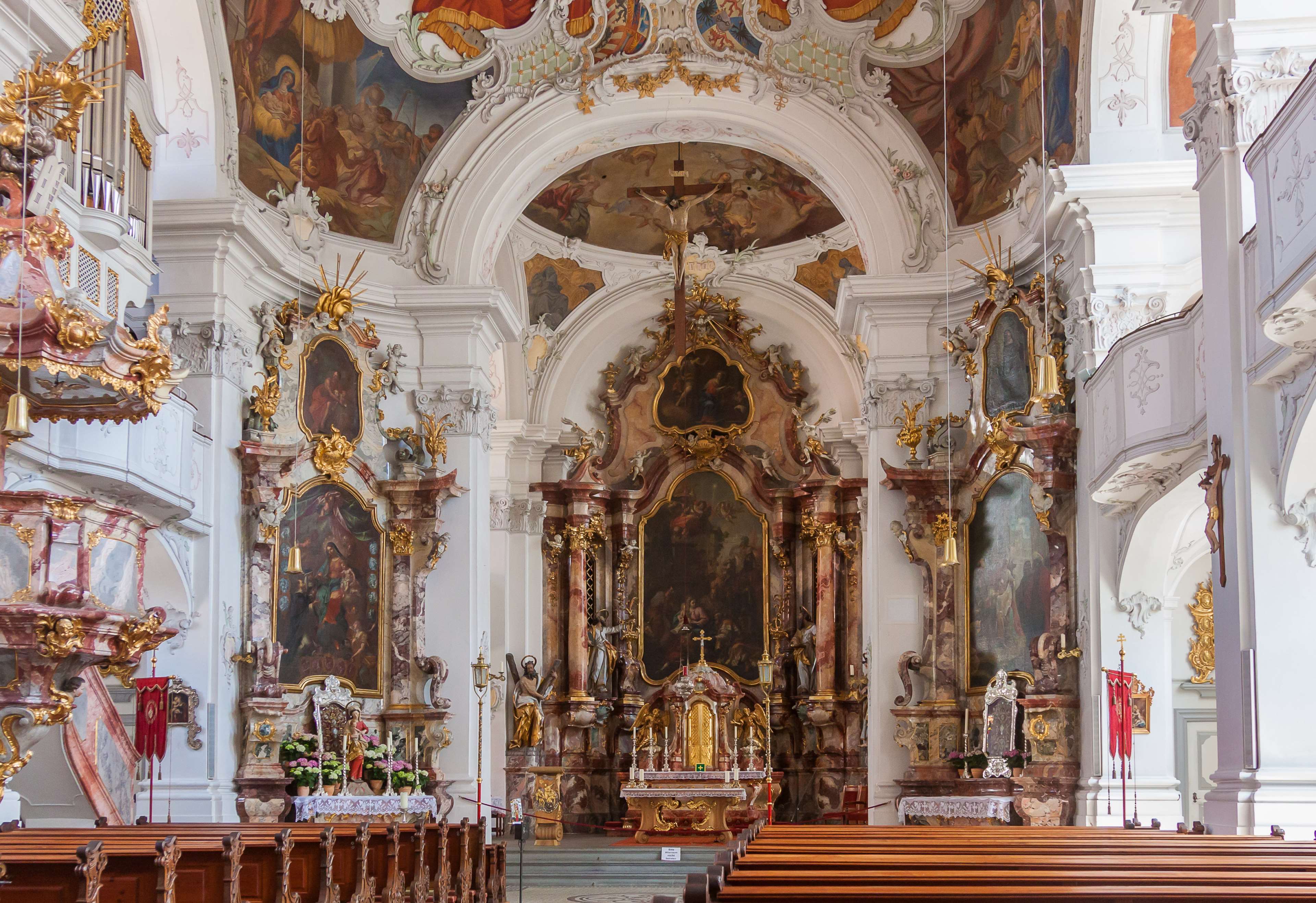 altar, baroque, cathedral of our lady of guadalupe, catholic, church, lake constance, lindau, mnster 4k wallpaper