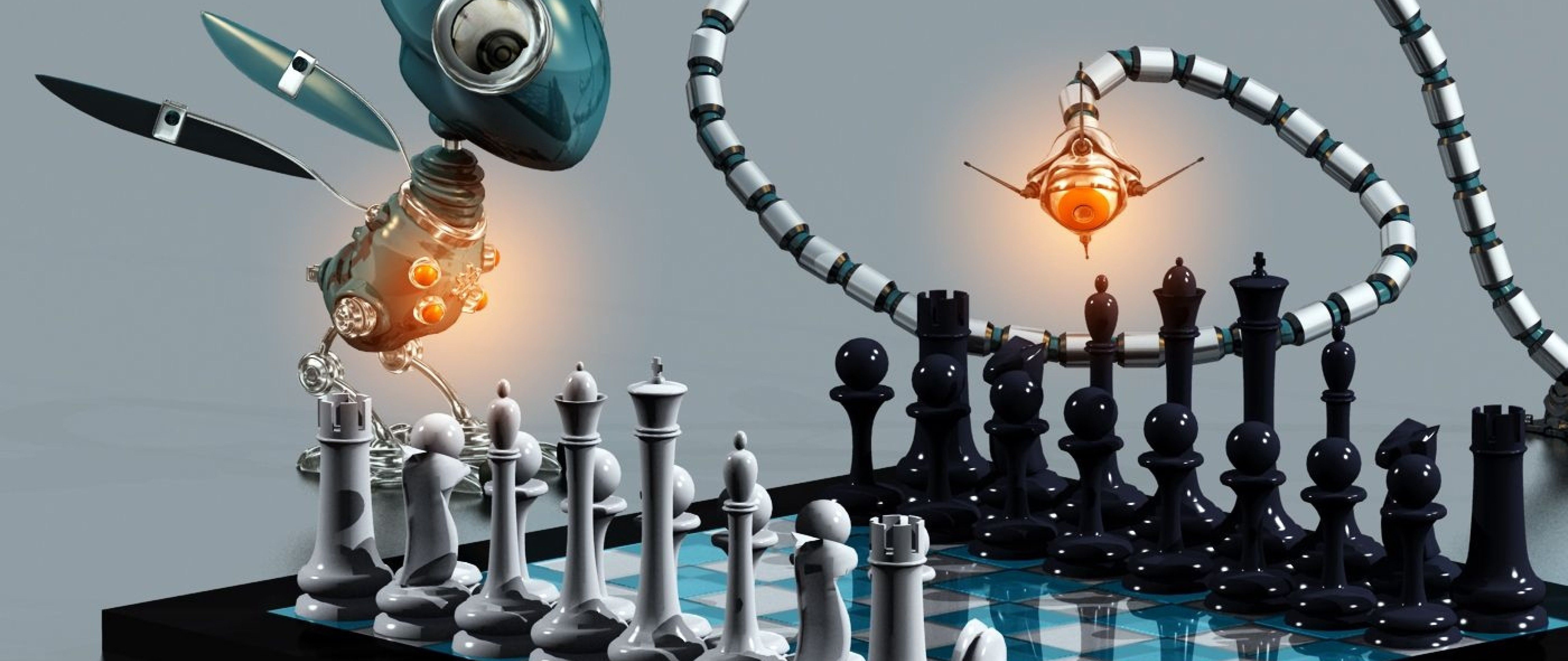 Robots playing chess HD Wallpaper 4K Ultra HD Wide TV