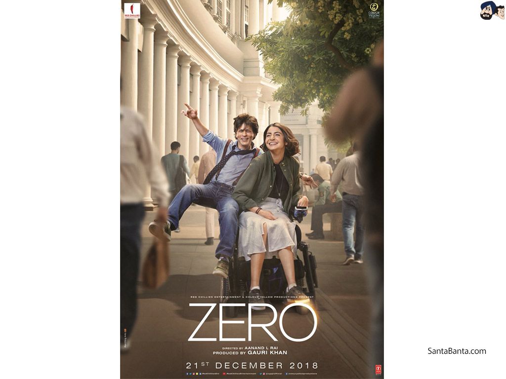 Poster of Hindi film, Zero starring Shahrukh Khan and Katrina Kaif