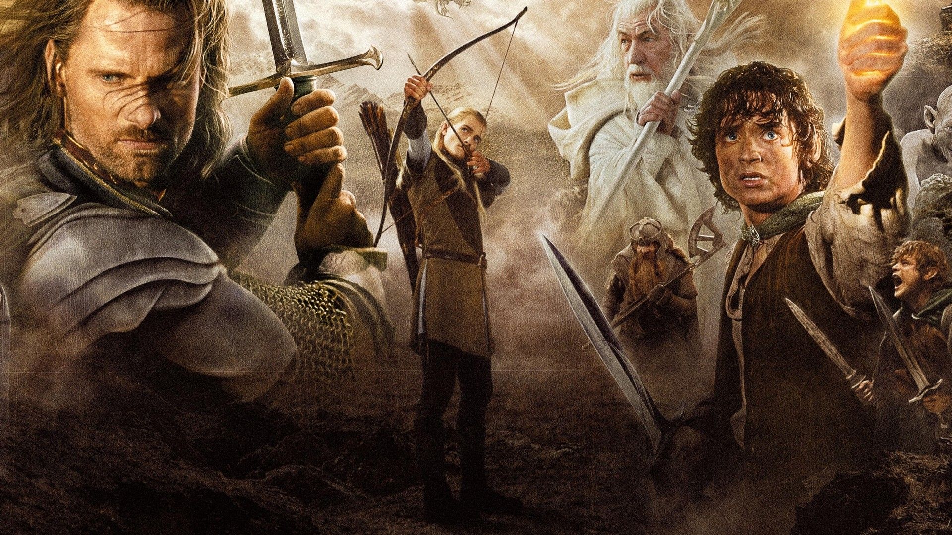 Wallpaper, movies, soldier, The Lord of the Rings, Legolas, Gandalf, Person, mythology, The Lord of the Rings The Return of the King, Frodo Baggins, Samwise Gamgee, Viggo Mortensen, Aragorn, Elijah Wood