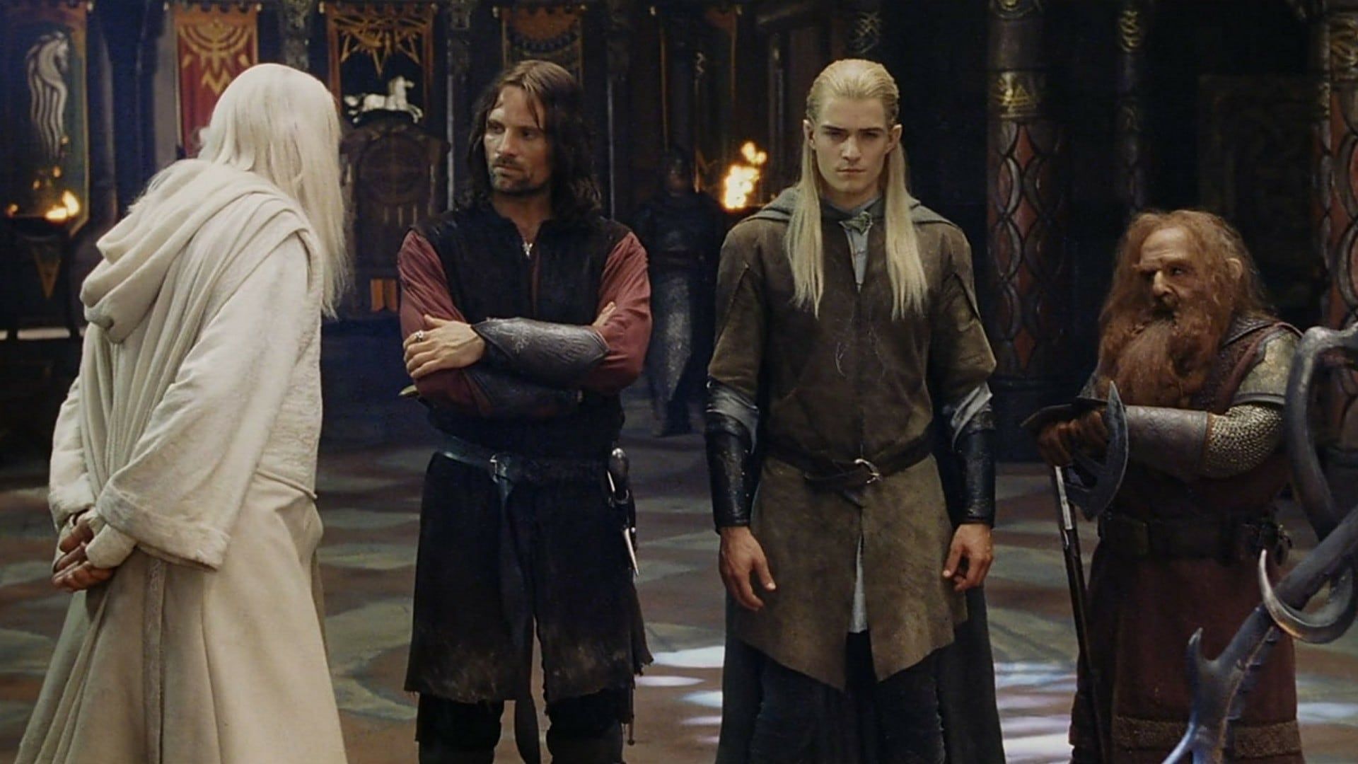 The Three Hunters in Edoras, Legolas and Gimli Photo
