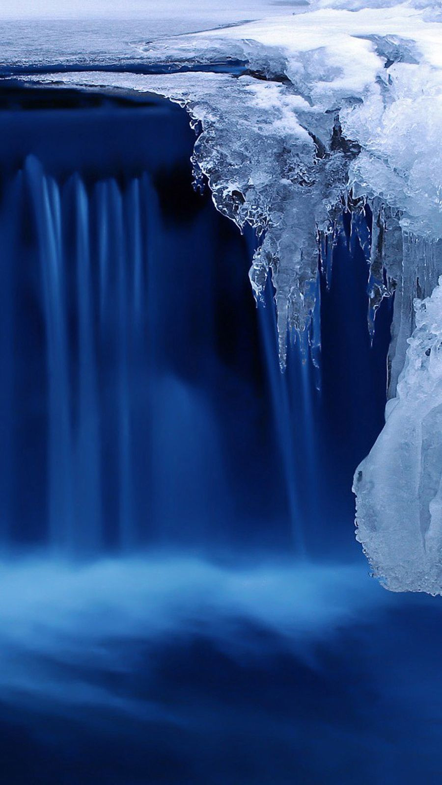 Crystal Ice Waterfall Blue HD Wallpaper Free Download