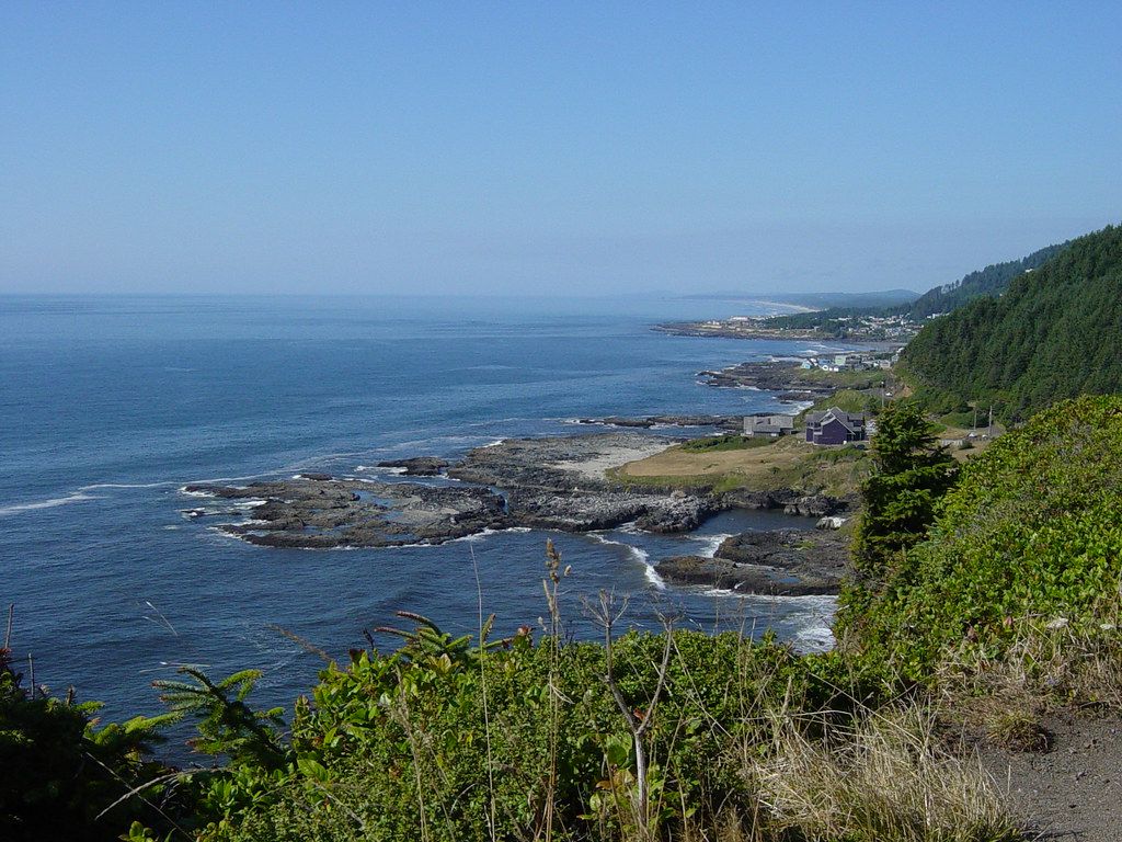 Oregon coastal vista. Rocky Coast of Oregon, on the Pacific