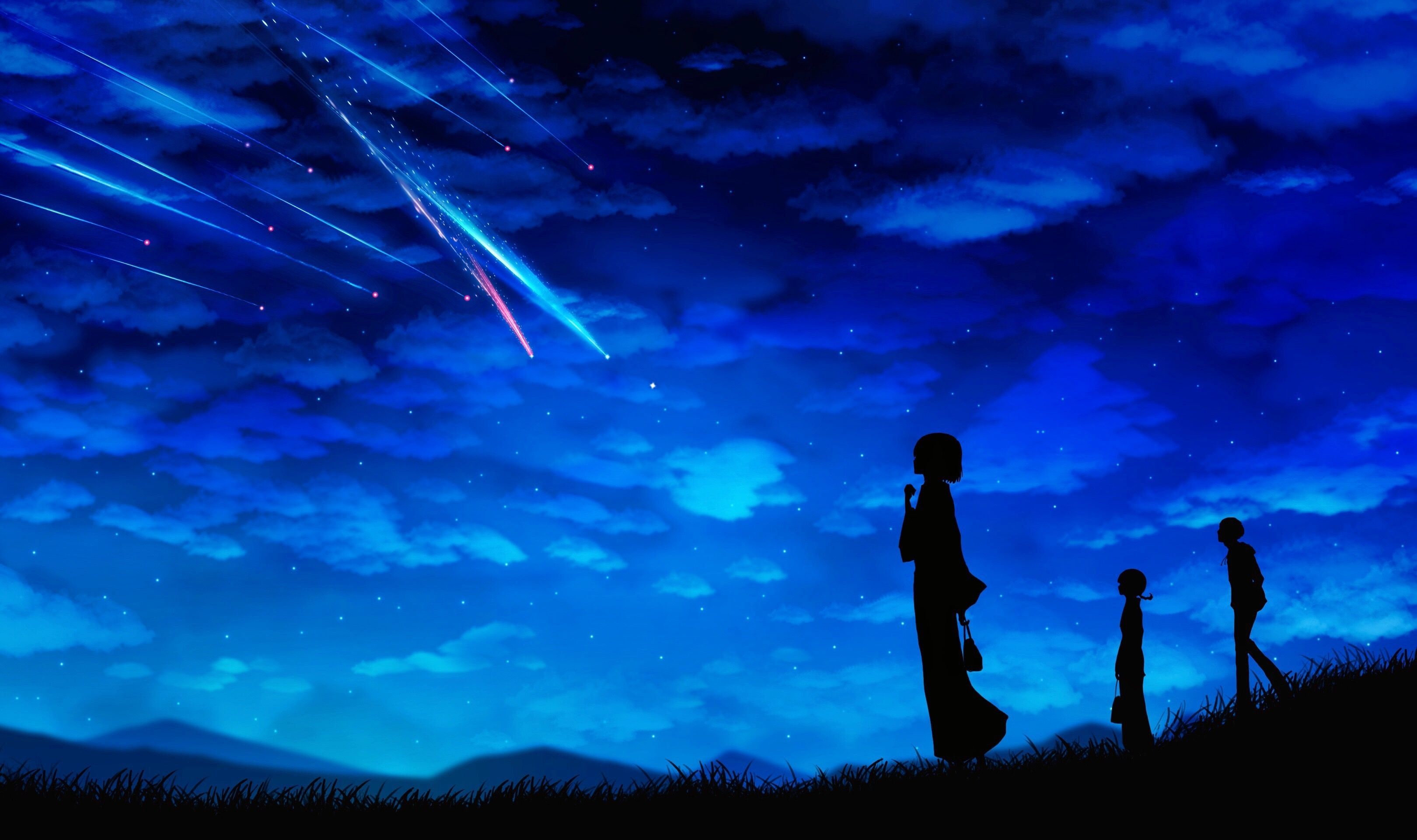 Your Name Silhouette Scenic Mitsuha Miyamizu Clouds Night Landscape Anime. Kimi No Na Wa, Kimi No Na, Kimi No Na Wa Wallpaper