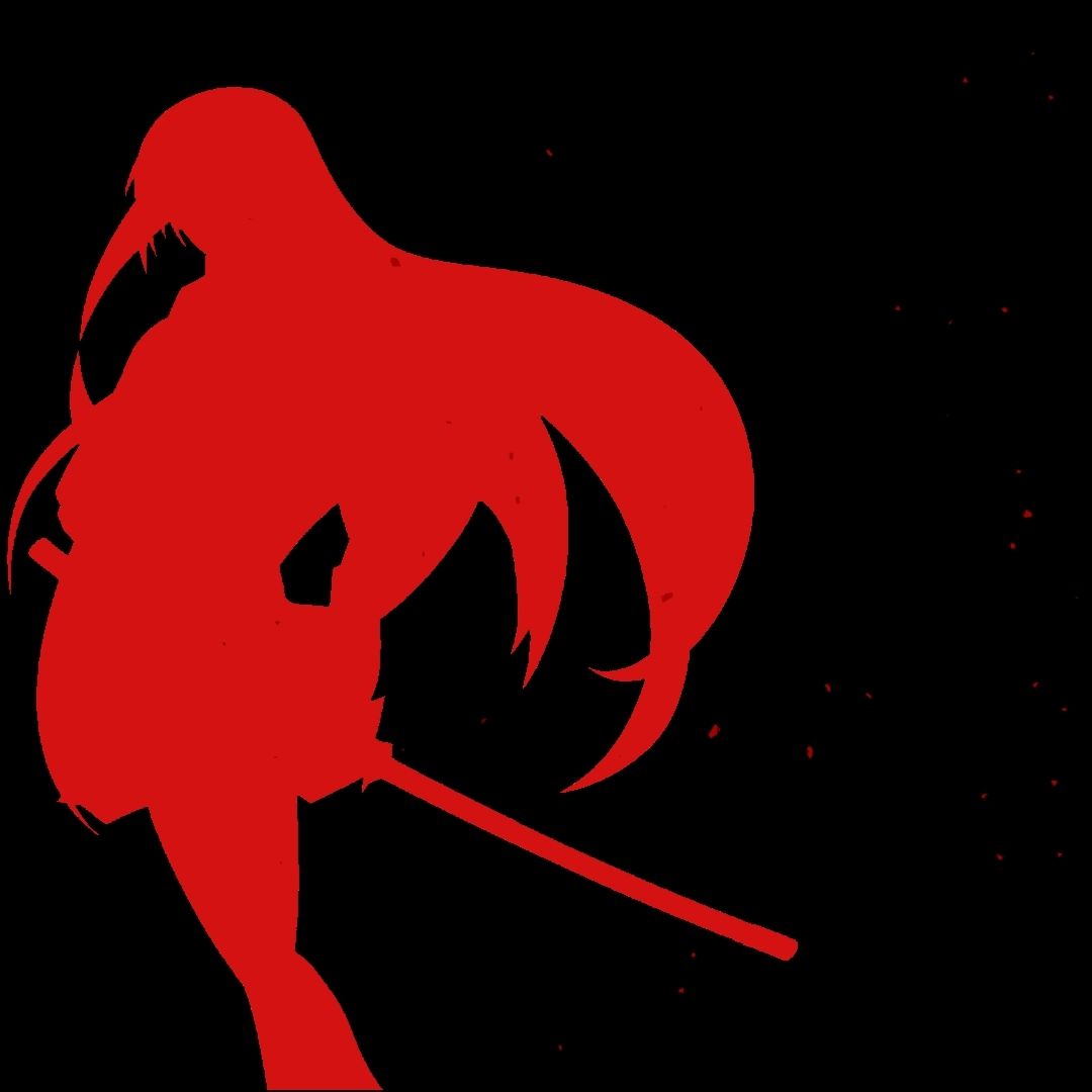Red silhouette of an anime girl live wallpaper [DOWNLOAD FREE]