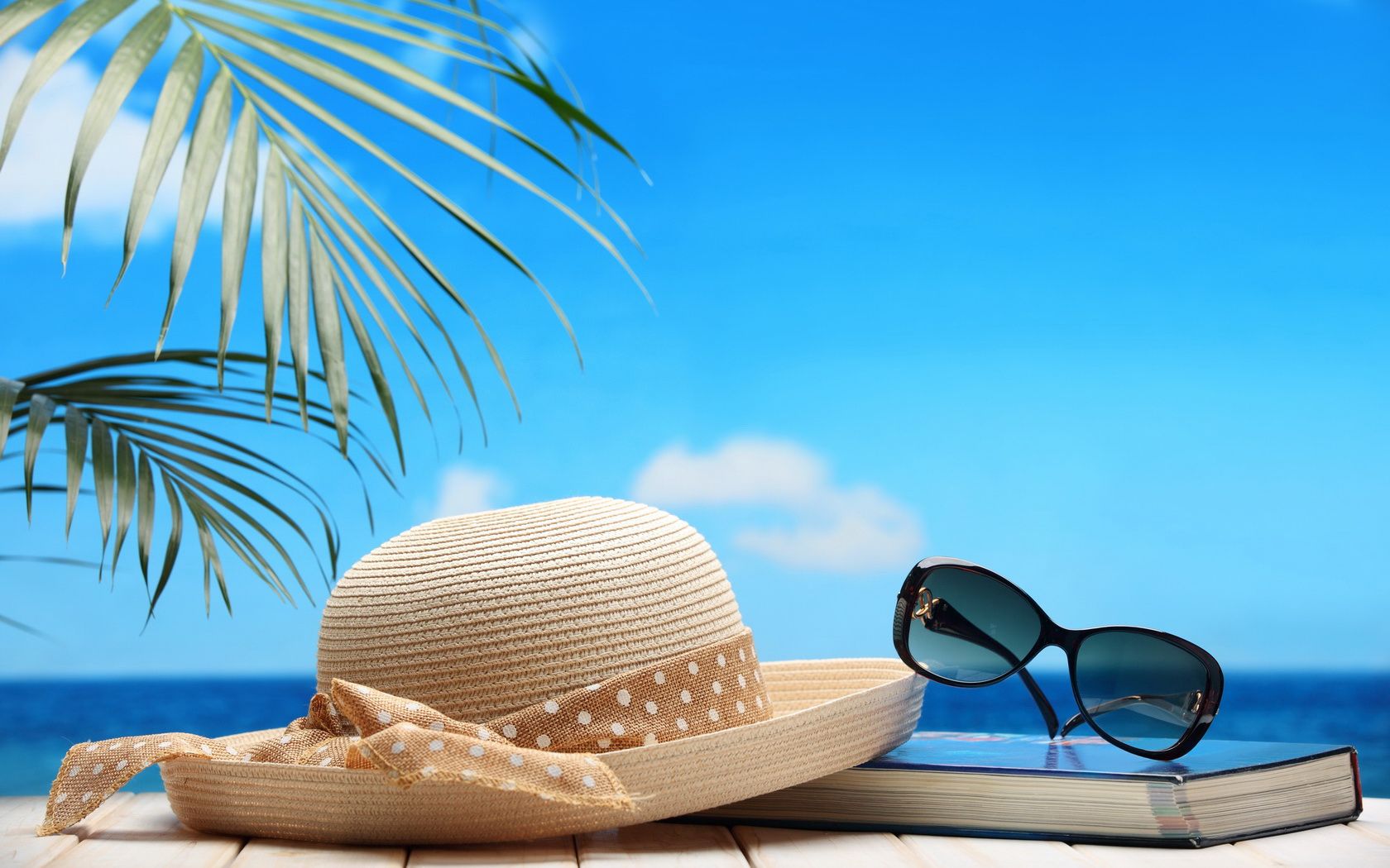 beach, Straw, Hat, Sunglasses, Book Wallpaper HD / Desktop and Mobile Background