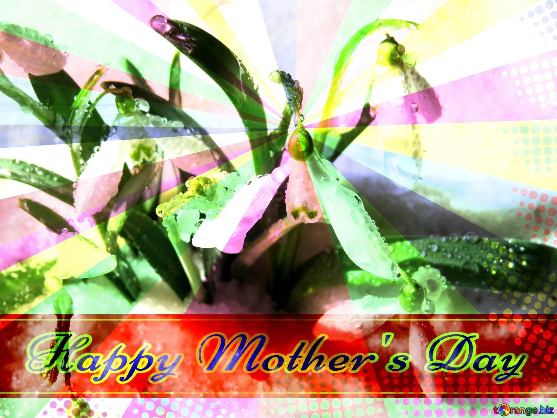 Download Free Picture Early Spring Wallpaper Retro Style Card For Happy Mother's Day With Colors Rays On CC BY License Free Image Stock TOrange.biz Fx №171563