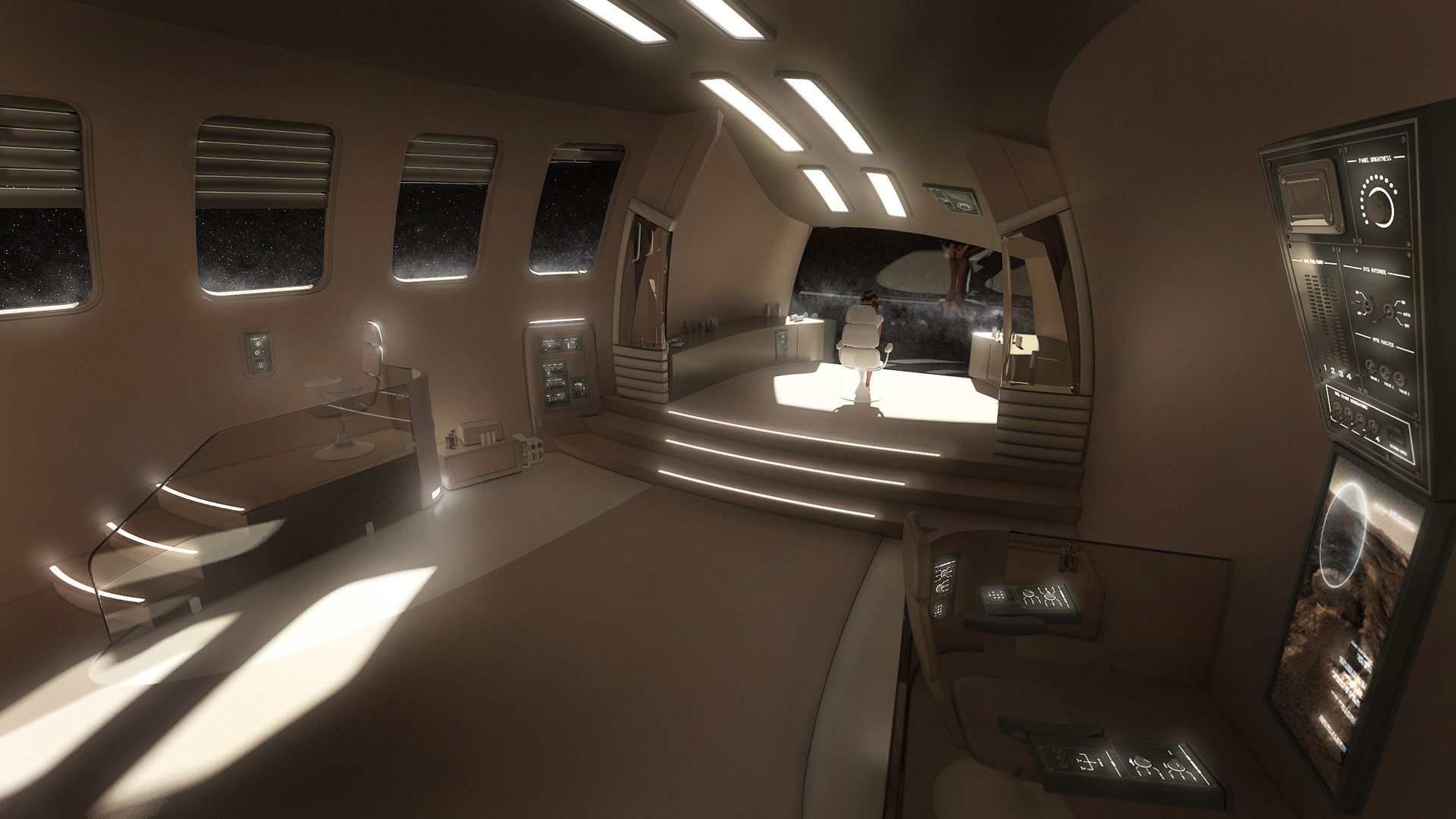 Inside Spaceship Wallpaper background picture