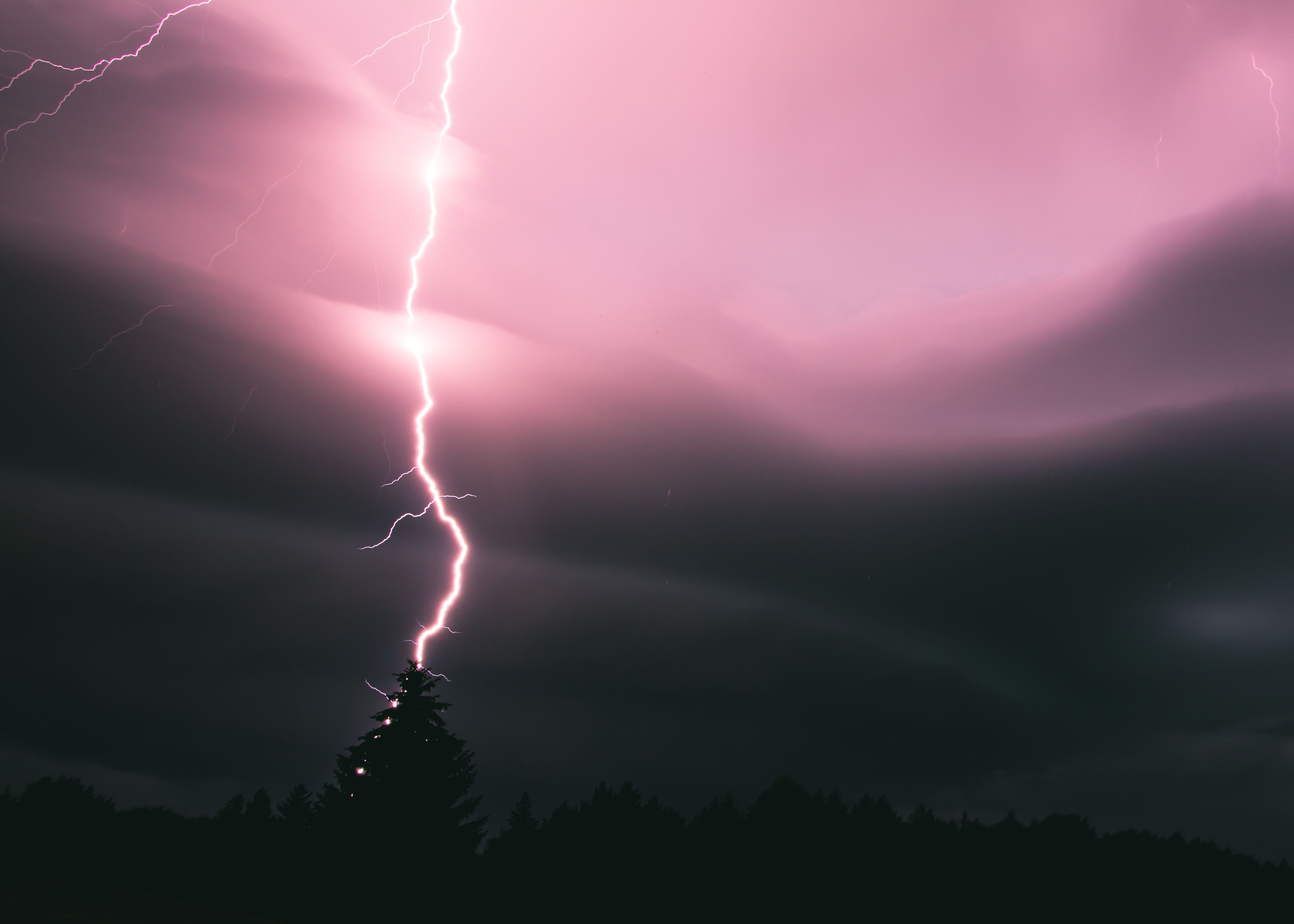 Wallpaper, night, sky, outdoors, clouds, lightning, storm, evening, Canon, atmosphere, Canada, pink, thunder, light, cloud, thunderstorm, skyscape, outside, darkness, computer wallpaper, meteorological phenomenon, cumulus 4686x3347