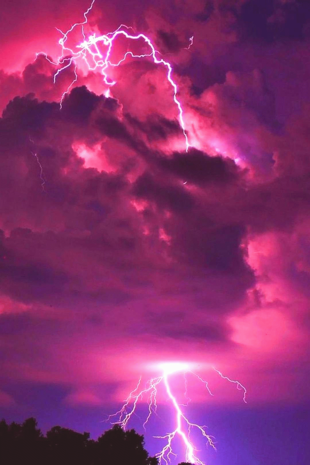 pink lightning storm