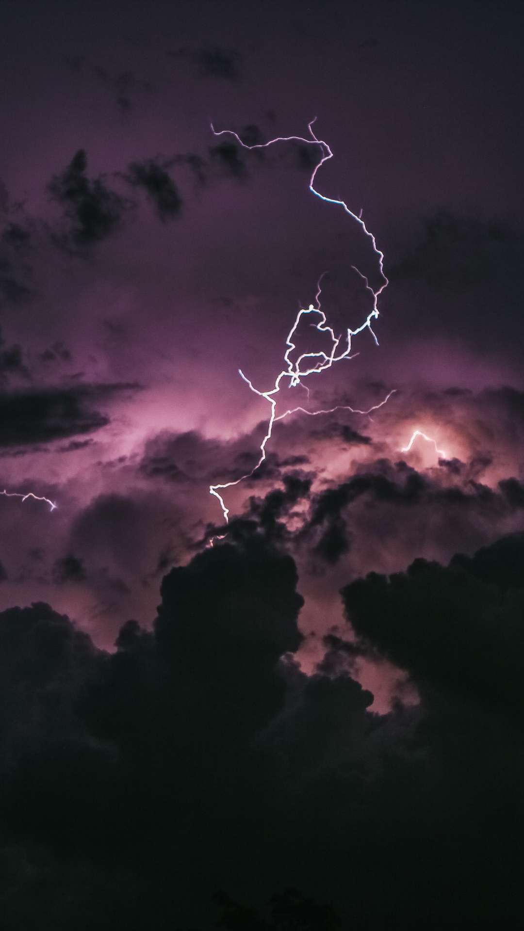 Cool Purple Lightning Wallpaper