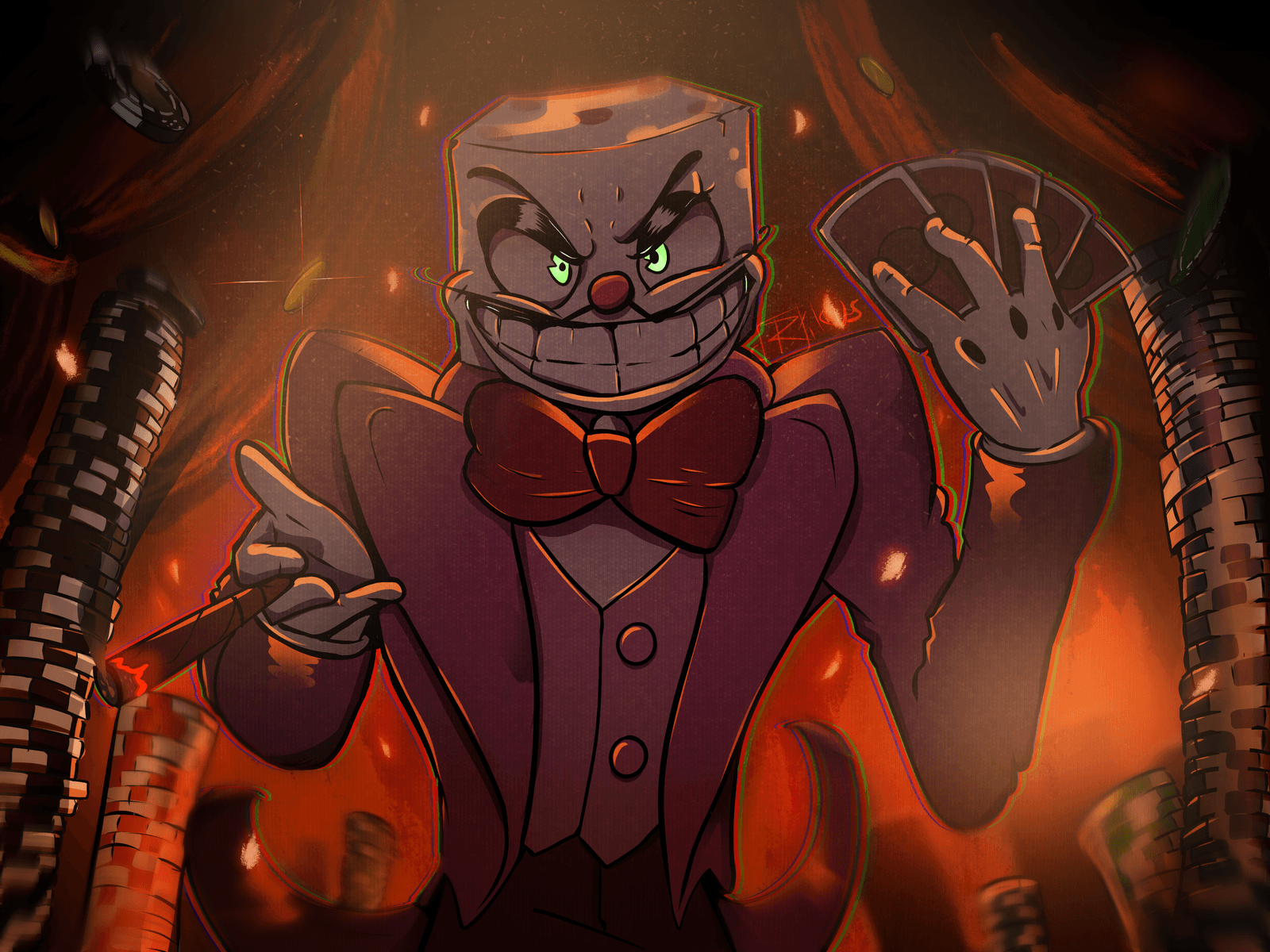 Mr. King Dice - Cuphead fanart