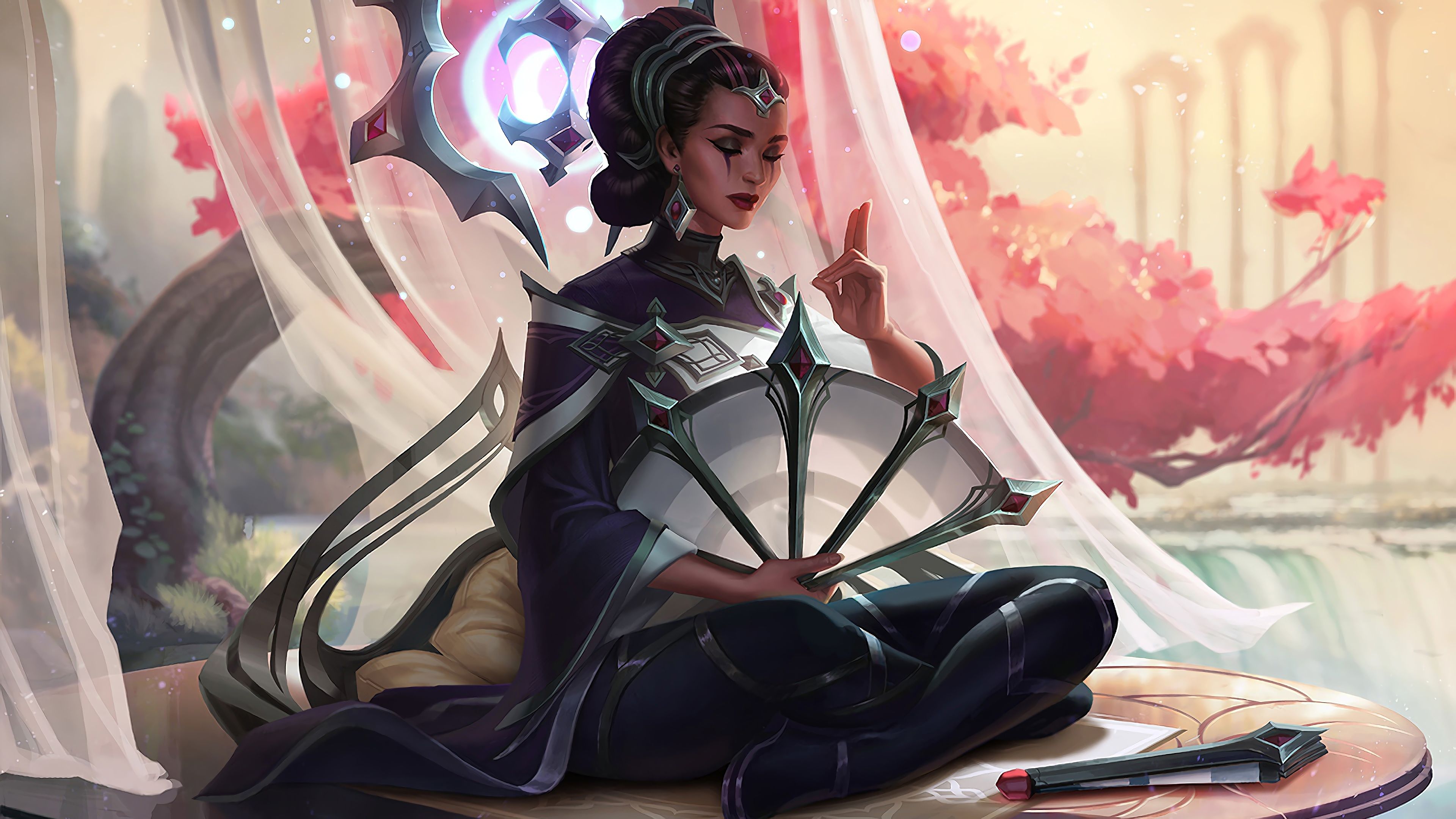 Wallpaper 4k Traditional Karma LoL Splash Art League of Legends karma, league of legends