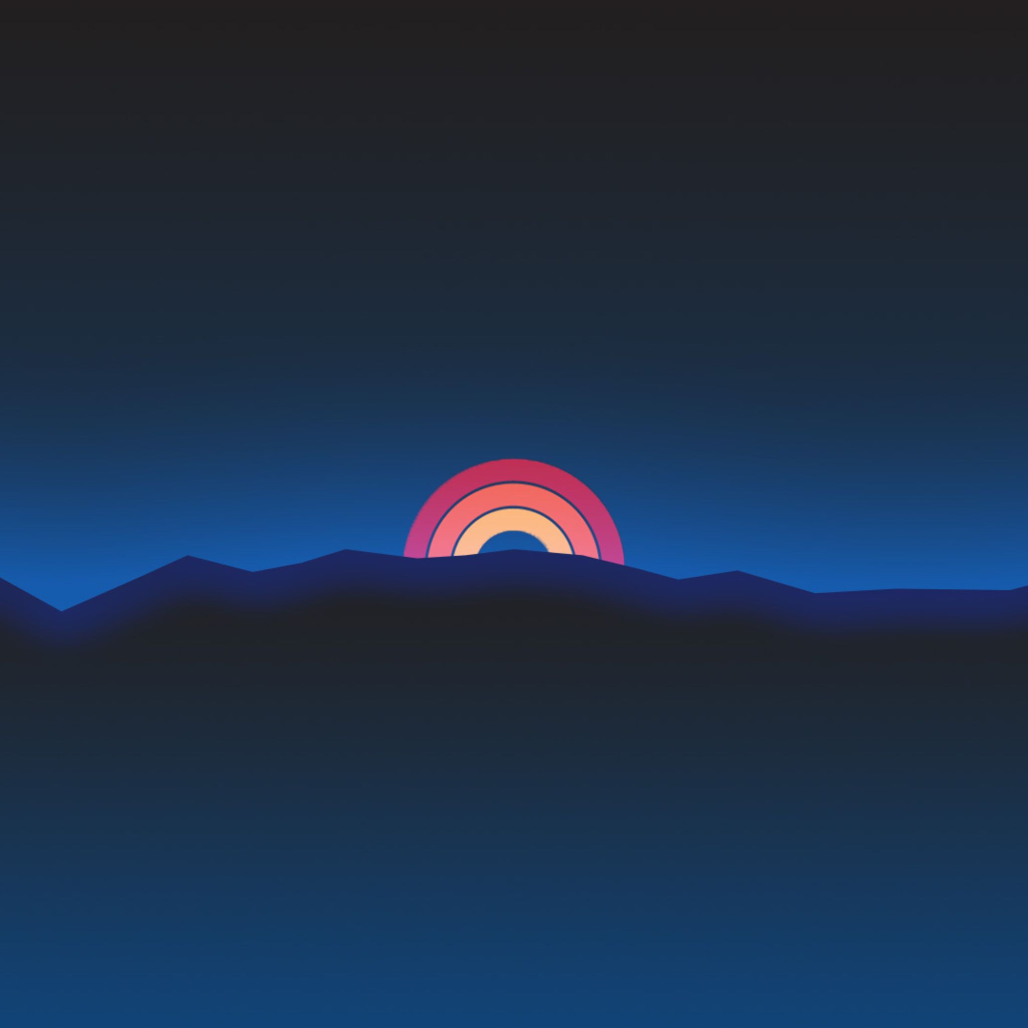 Minimalism Neon Rainbow Sunset Retro Style iPad Air HD 4k Wallpaper, Image, Background, Photo and Picture