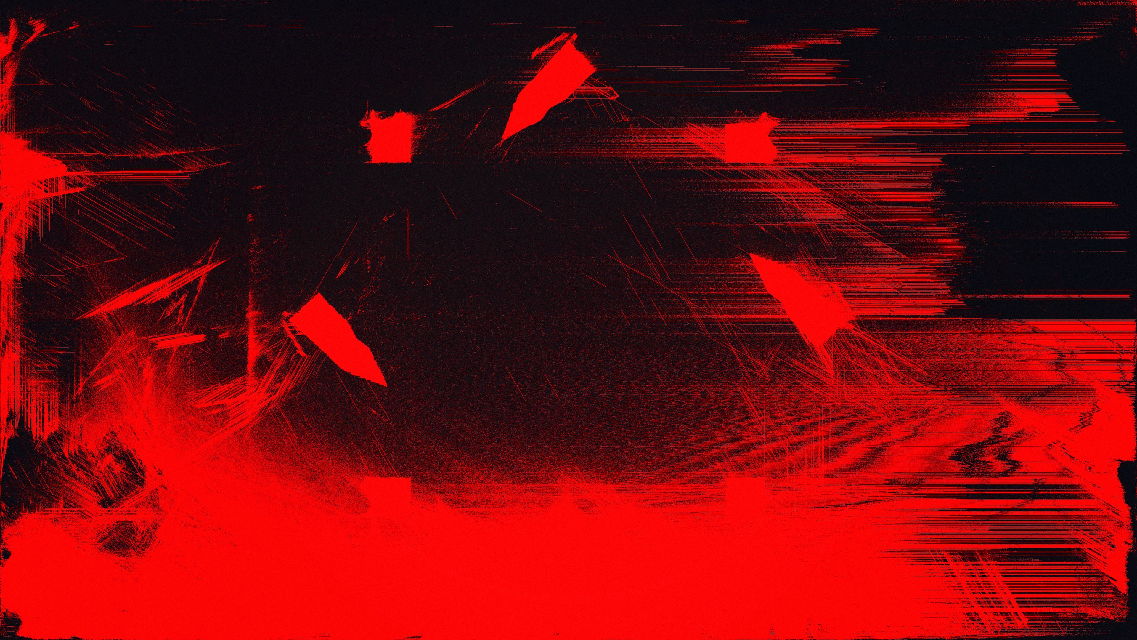 Red Glitch Art Abstract 4k red wallpapers, hd