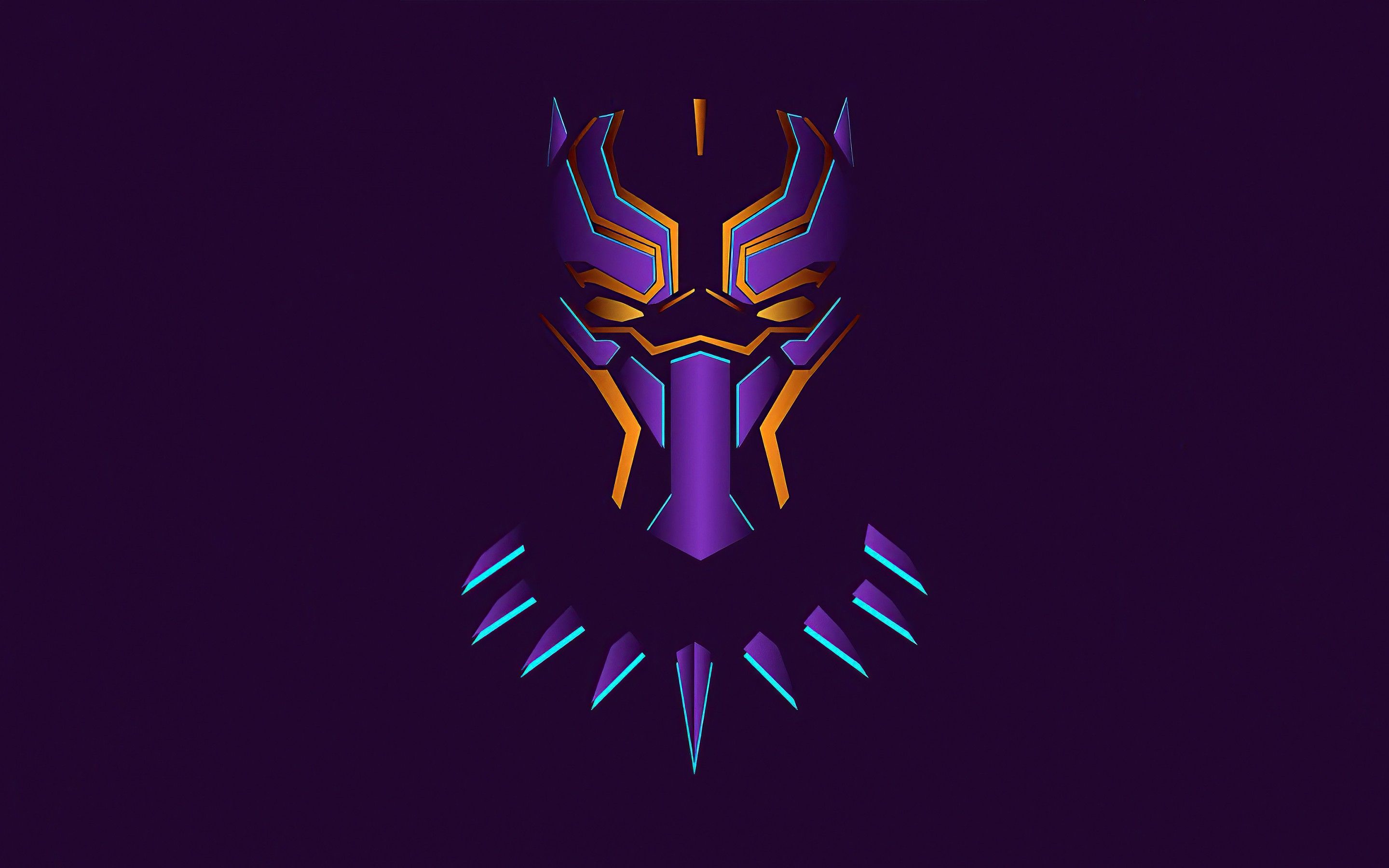 Black Panther 4K Wallpaper, Purple background, Minimal art, Graphics CGI
