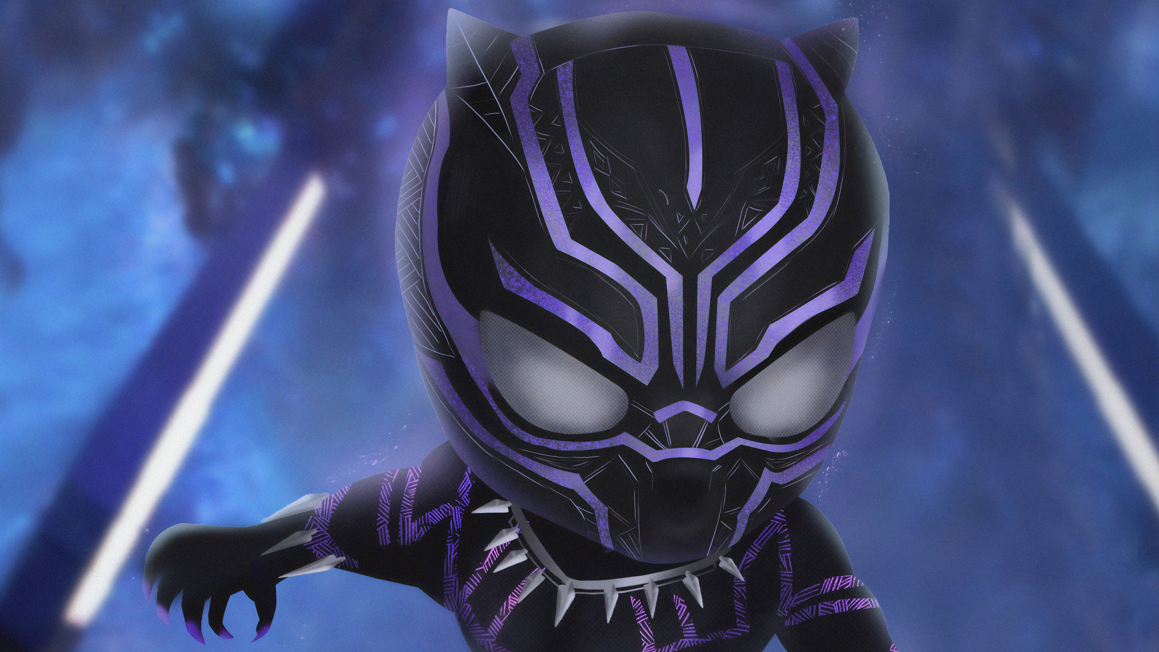 Chibi Black Panther 4k, HD Superheroes, 4k Wallpaper, Image, Background, Photo and Picture