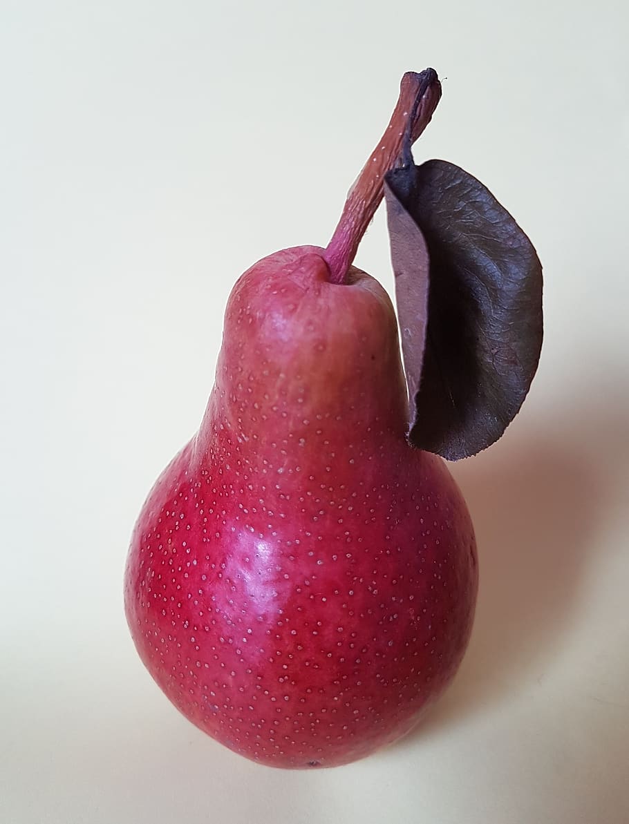 Pear, Fruit, Still Life, Dry Leaf, Closeup, Red, Food, Life Dried Fruit