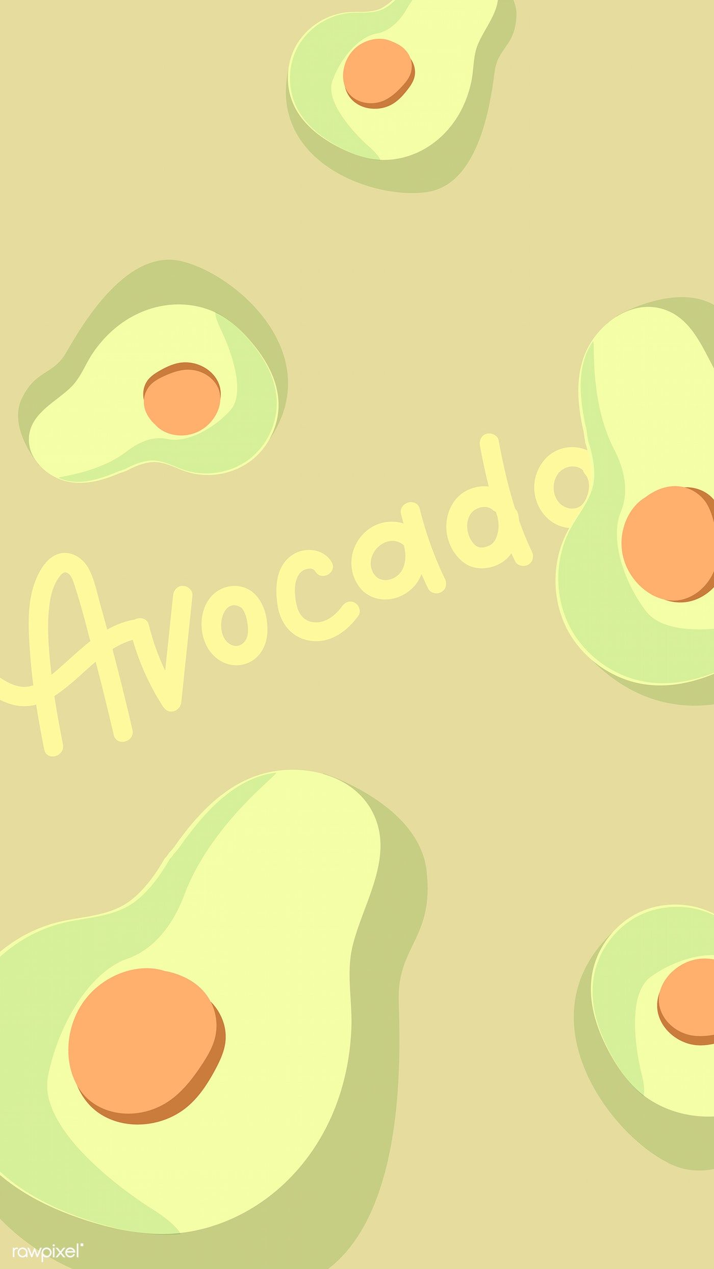 Half avocados background vector. free image / Techi. Wallpaper iphone cute, Kawaii wallpaper, Cute avocado