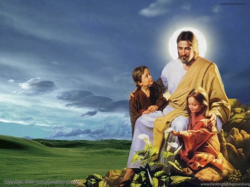 jesus christ with children wallpaper