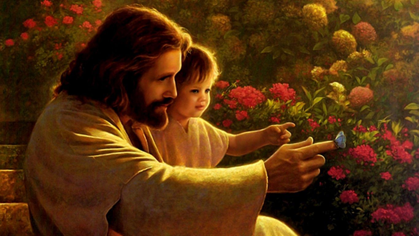 Jesus With Baby Girl HD Wallpaper