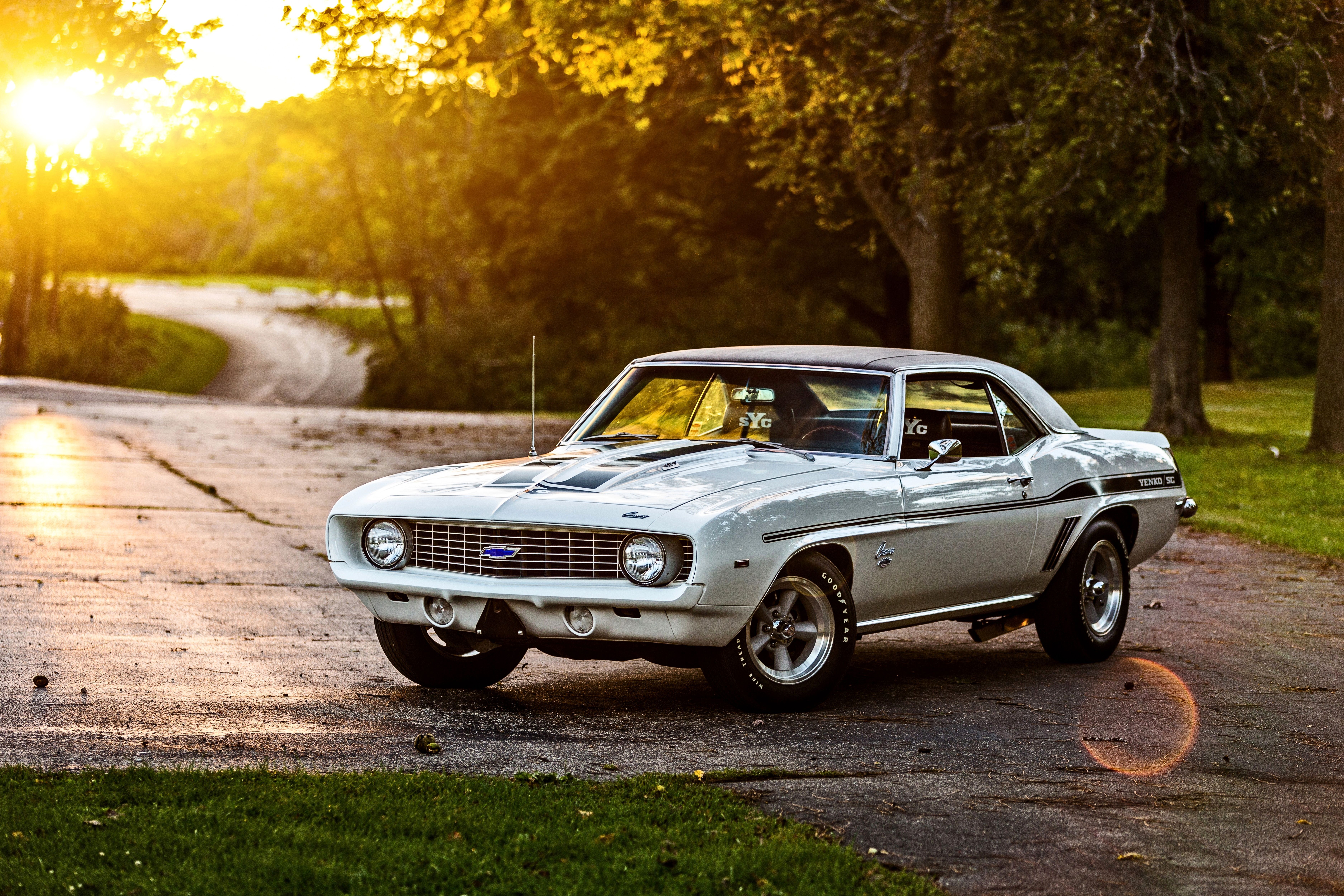 Wallpaper, old car, muscle cars, American cars, 1969 Chevrolet Camaro Yenko SC 427 7500x5000