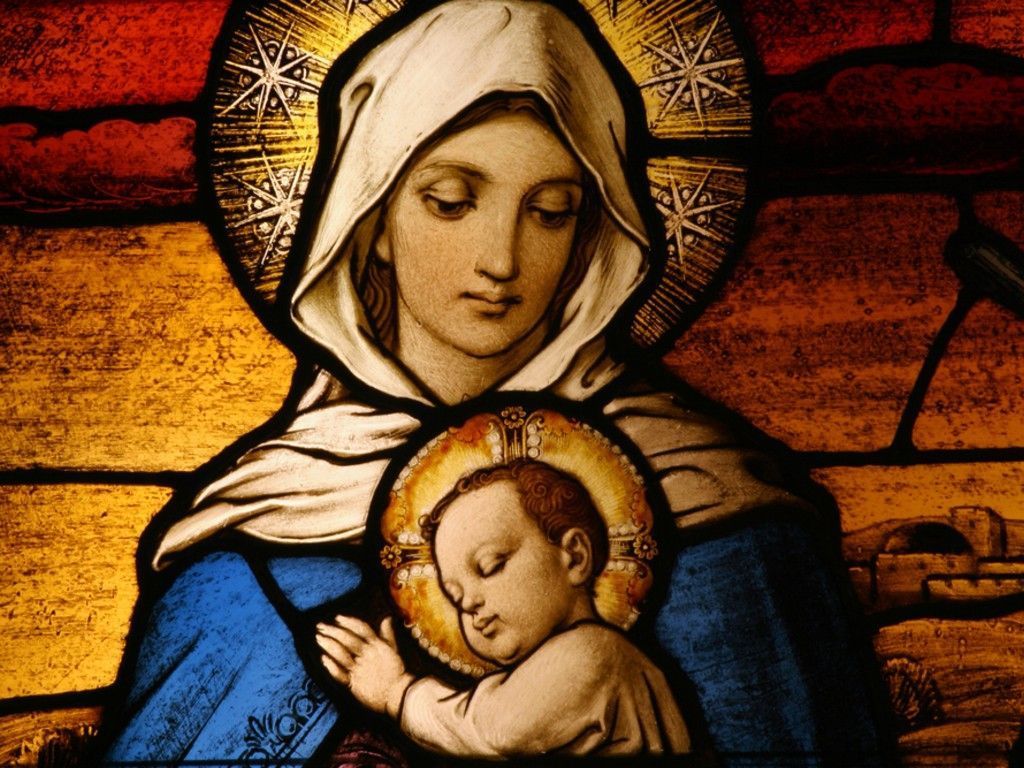 Mother Mary With Baby Jesus Wallpaper Baby Jesus Stained Glass HD Wallpaper