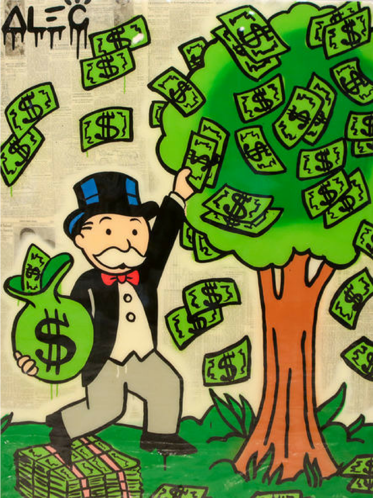 Alec Monopoly- Tree of Life, Original Mixed Media Painting on Canvas. #canvasart #painting #mixedmediaart #treeoflife #mo. Pop art painting, Pop art, Art painting