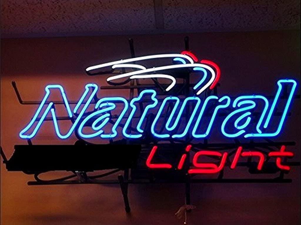 Urby Natural Light Real Glass Neon Light Sign Home Beer Bar Pub Recreation Room Game Room Windows Garage Wall Sign 18''x14'' A12 02