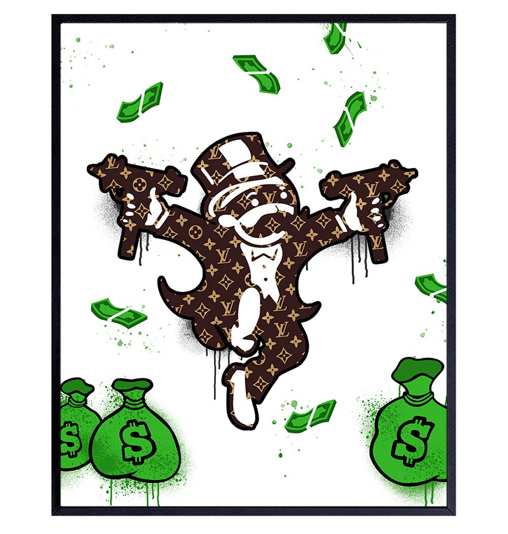 Monopoly Man High Fashion Poster Graffiti Wall Art Print Home Decoration Gangsta Room Decor for Dorm or Teens Bedroom Luxury Gift for Fashionista