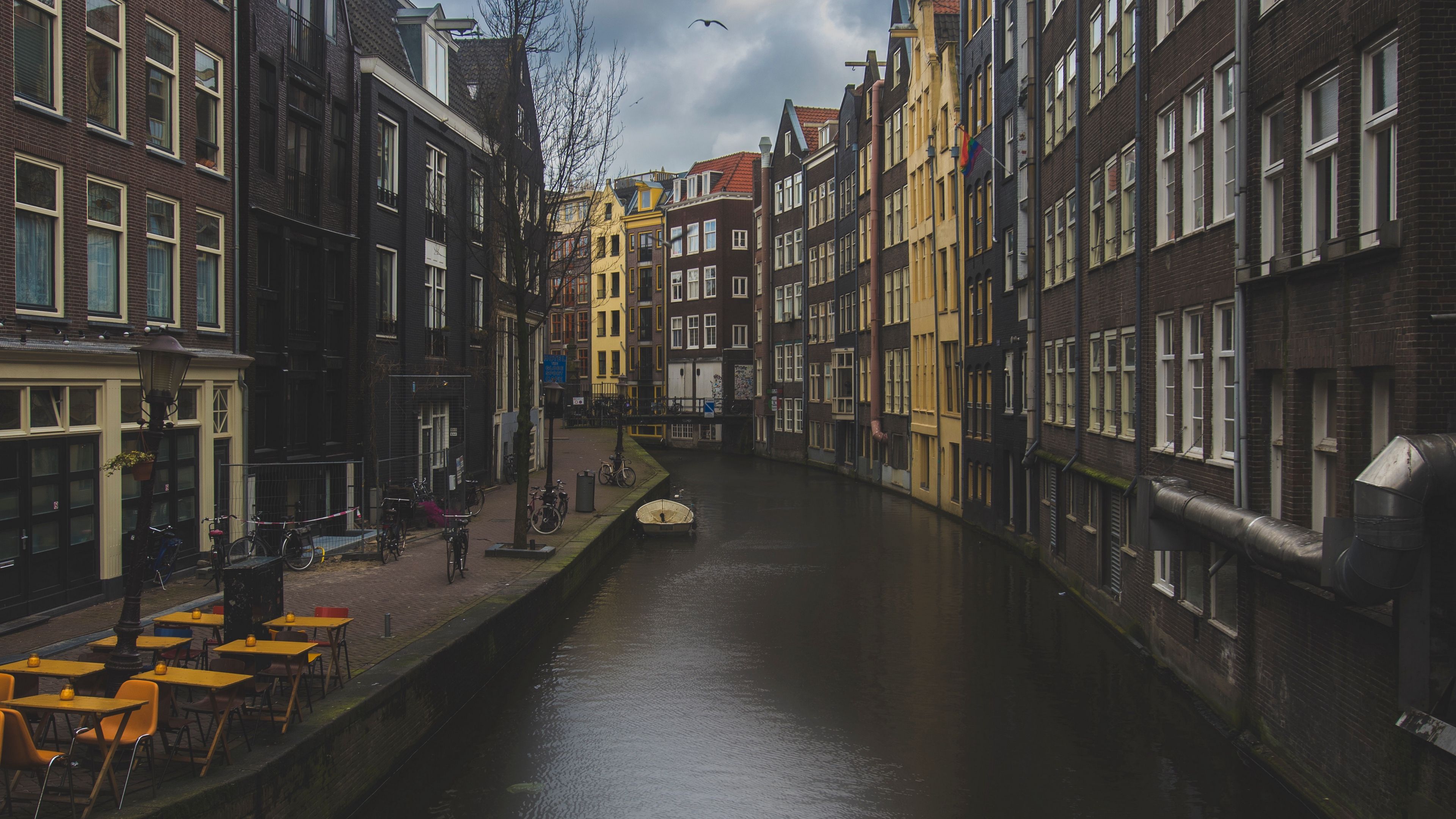Wallpaper 4k canal, buildings, architecture, amsterdam, netherlands 4k Architecture, buildings, Canal