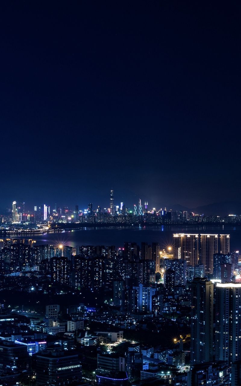 Blue Night City Wallpaper