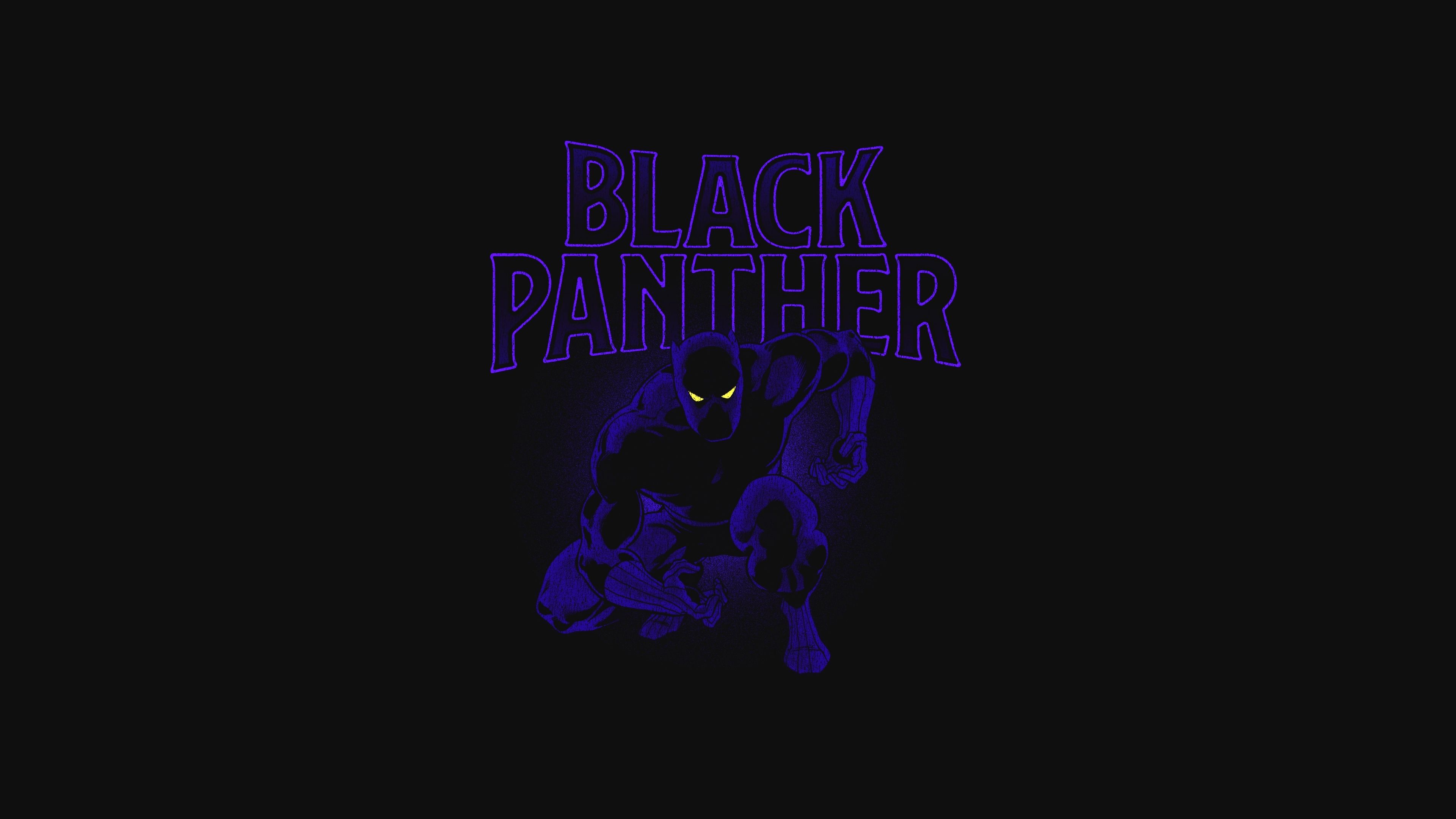 Download Black Panther, minimal, artwork, dark wallpaper, 3840x2160, 4K UHD 16:9, Widescreen