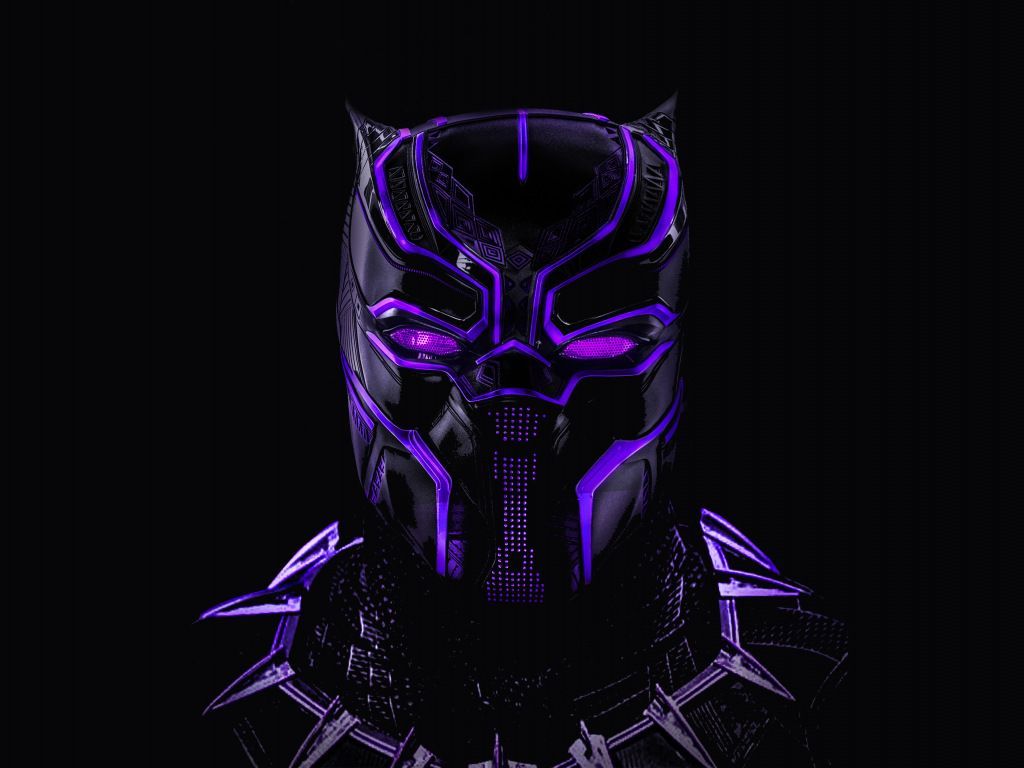 Desktop Wallpaper Black panther, superhero, dark, glowing mask, HD image, picture, background. Black panther HD wallpaper, Black panther art, Black panther marvel