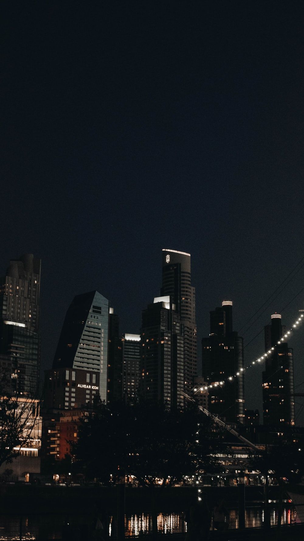 Free Dark Night City Mobile Wallpaper template